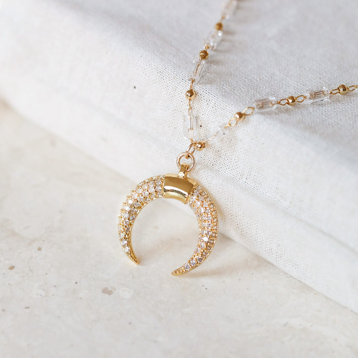 Chain Horn Pendant Necklace Meaning Crystal Horn Necklace The