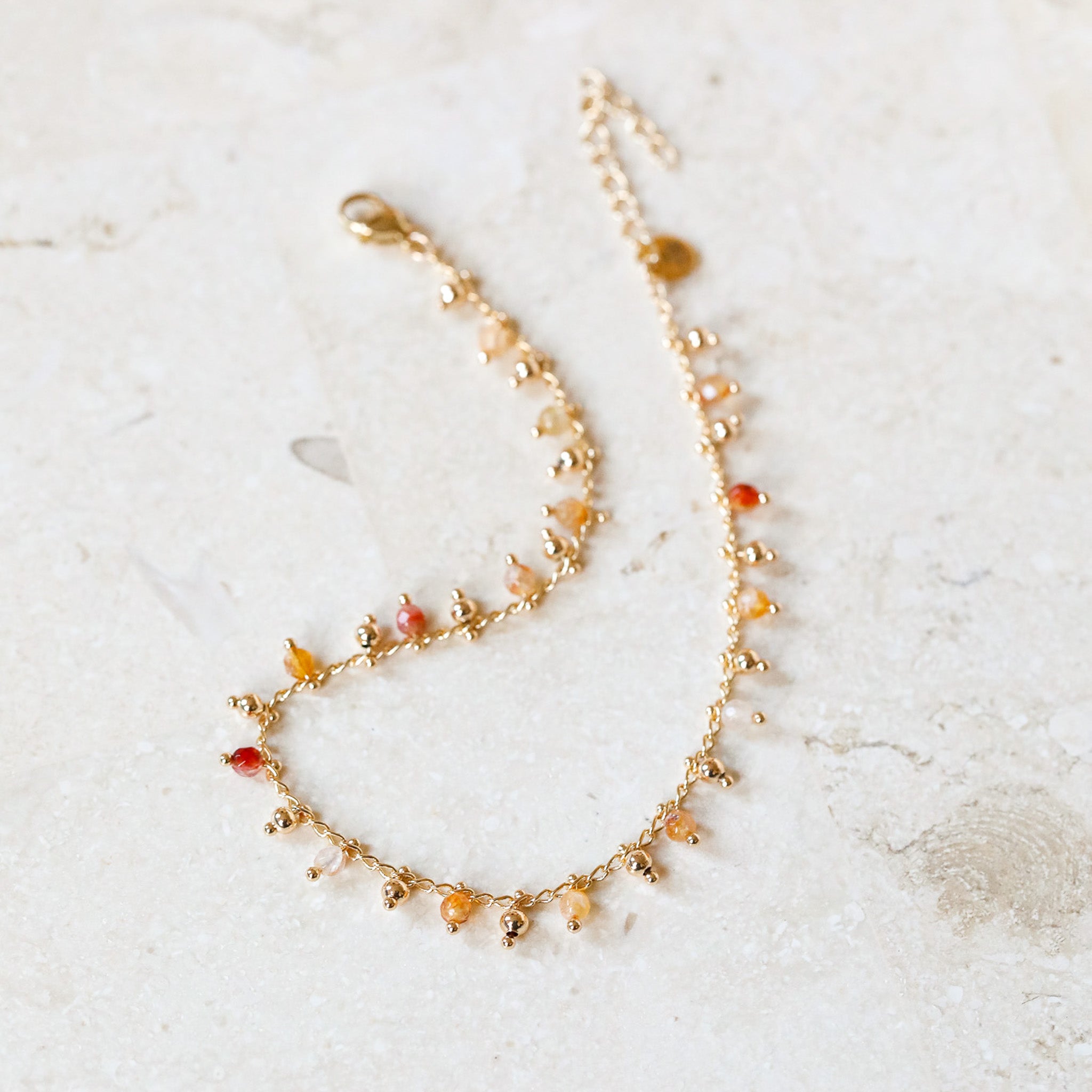 Midsummer Anklet - Orange Agate