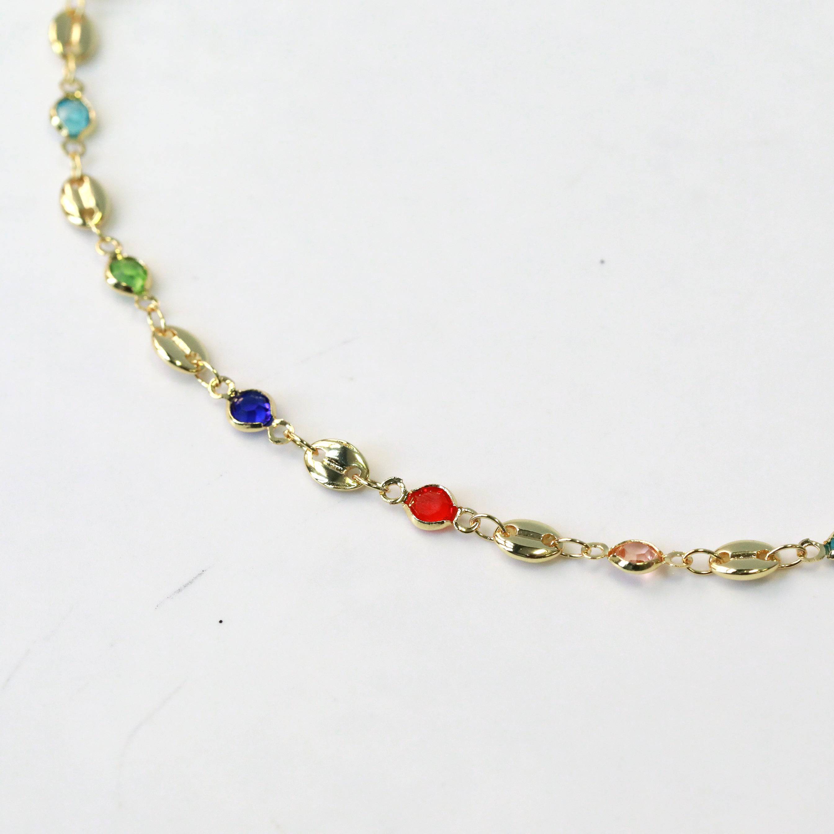 fairy crystal multicolor bracelet in gold detail