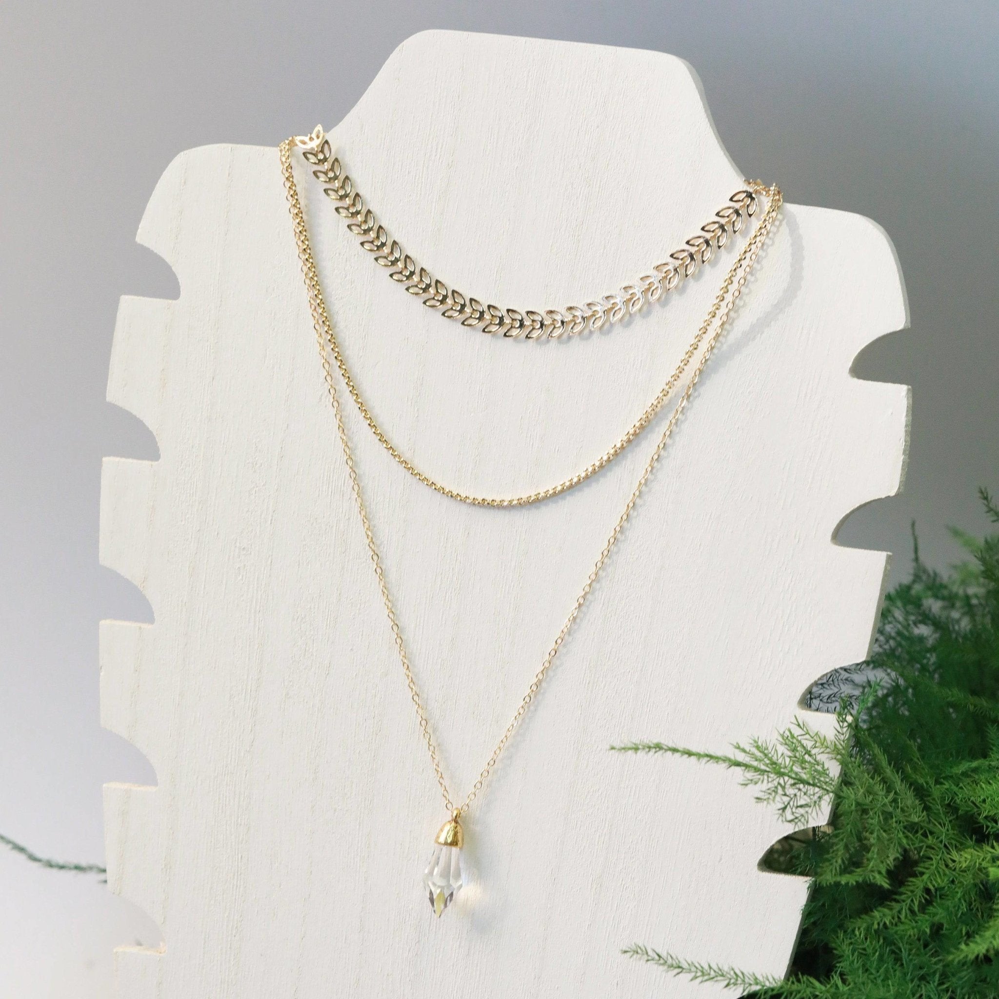 gold ribbon 14kt gold filled chain dainty necklace layering option 2