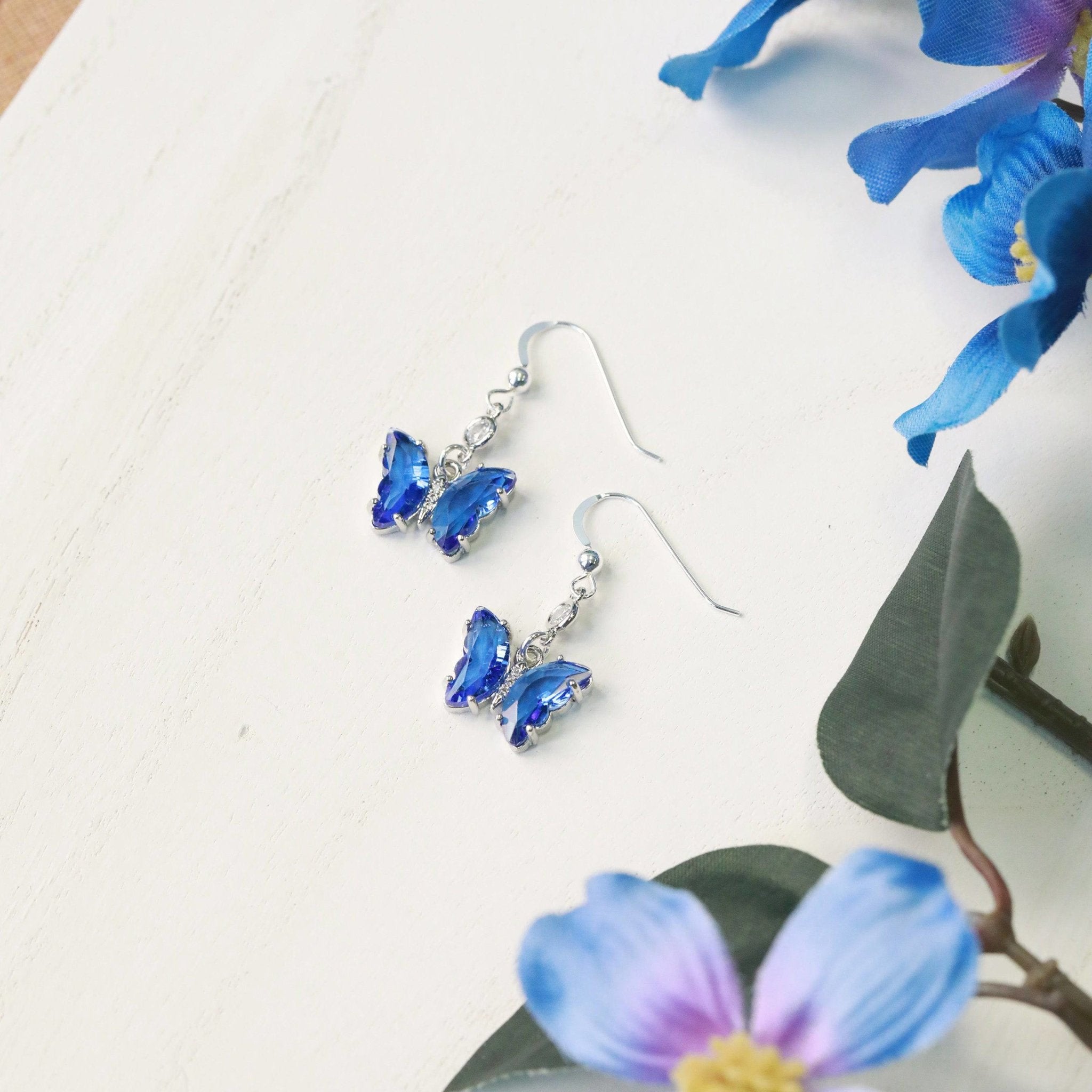 Crystal Butterfly Necklace - Silver - The Gilded Witch