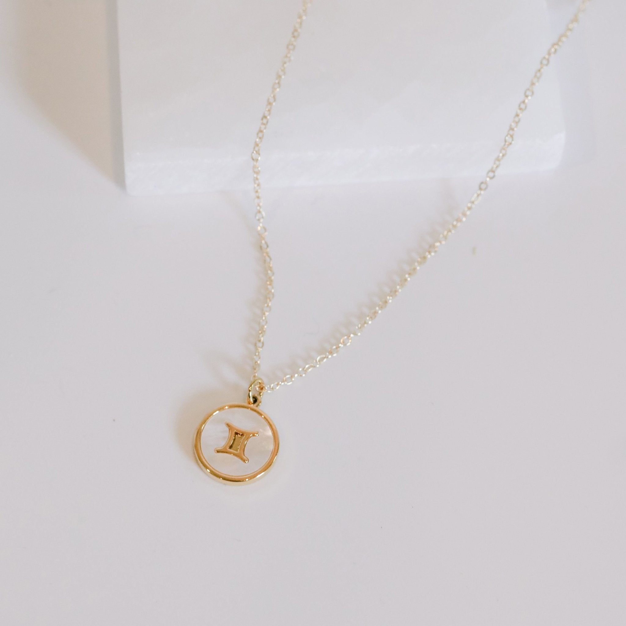 Zodiac Sign Necklace - Mother of Pearl - The Gilded Witch