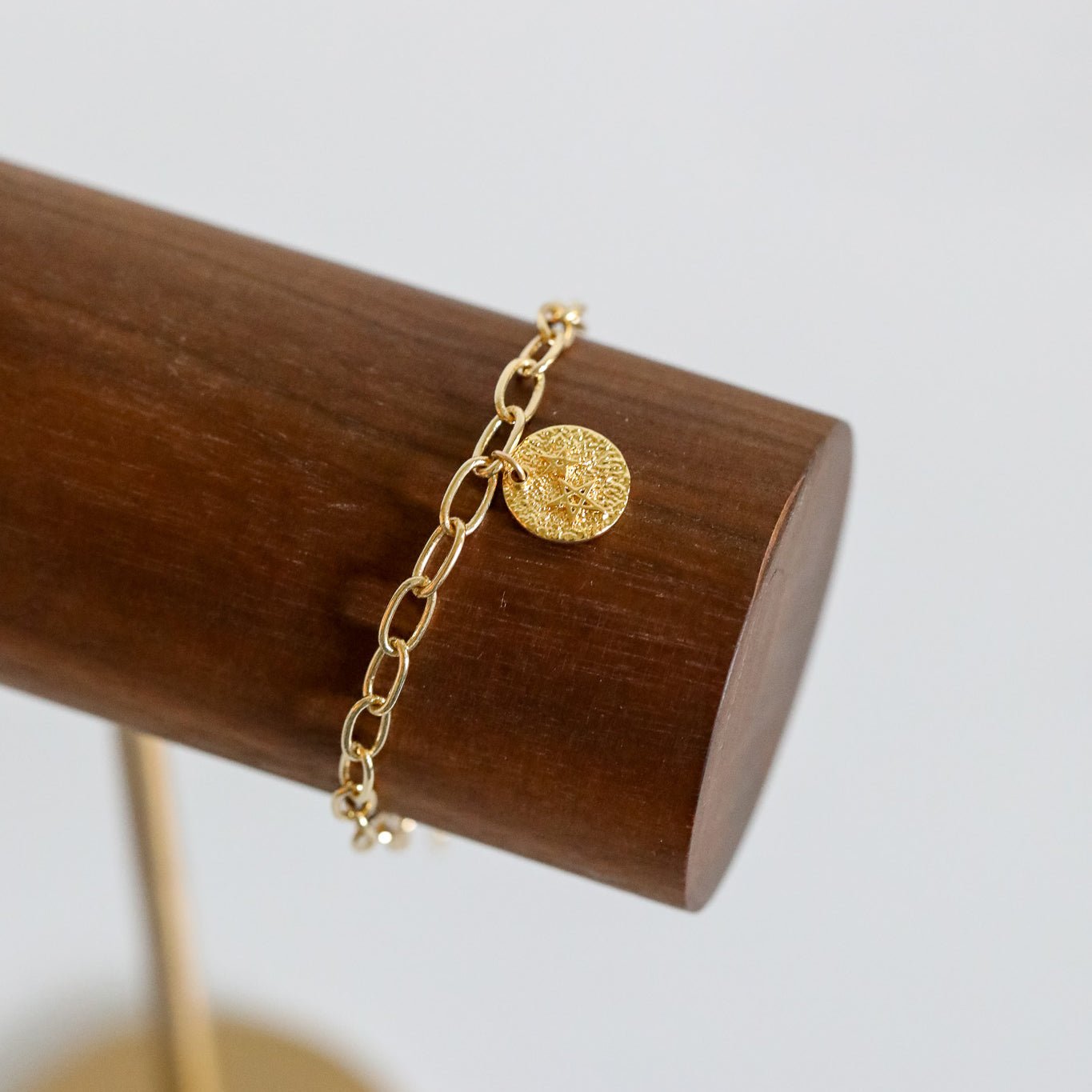 Gold Pentagram Charm Bracelet