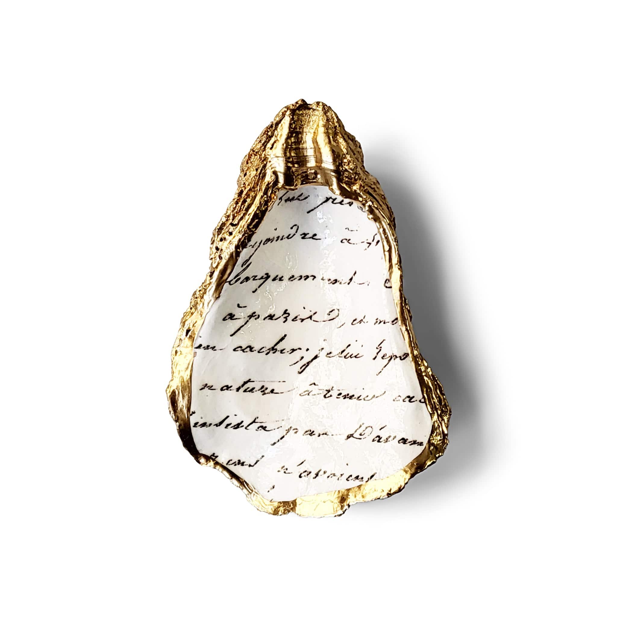 French Script Oyster Dish - The Gilded Witch