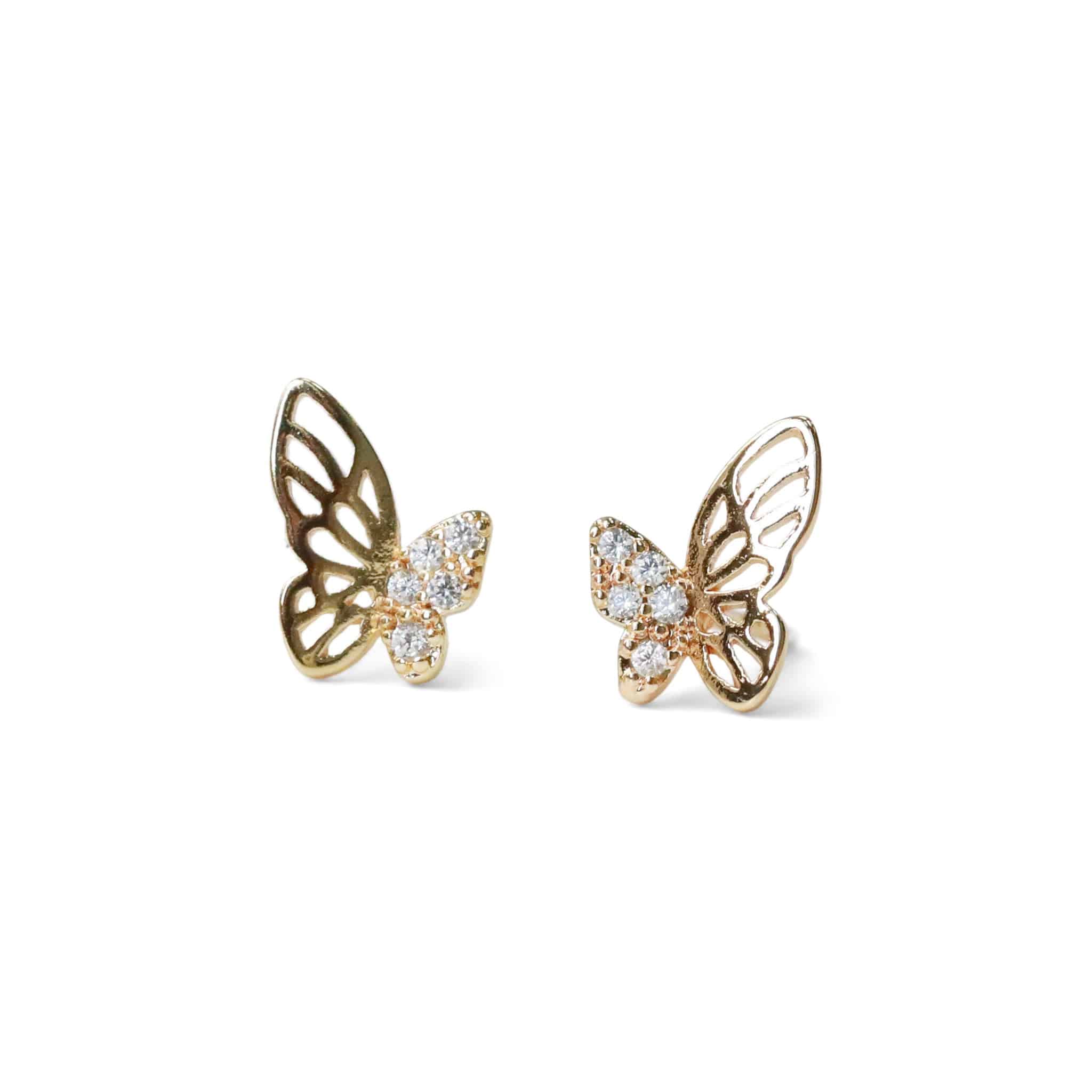 dainty butterfly crystal studs cover image