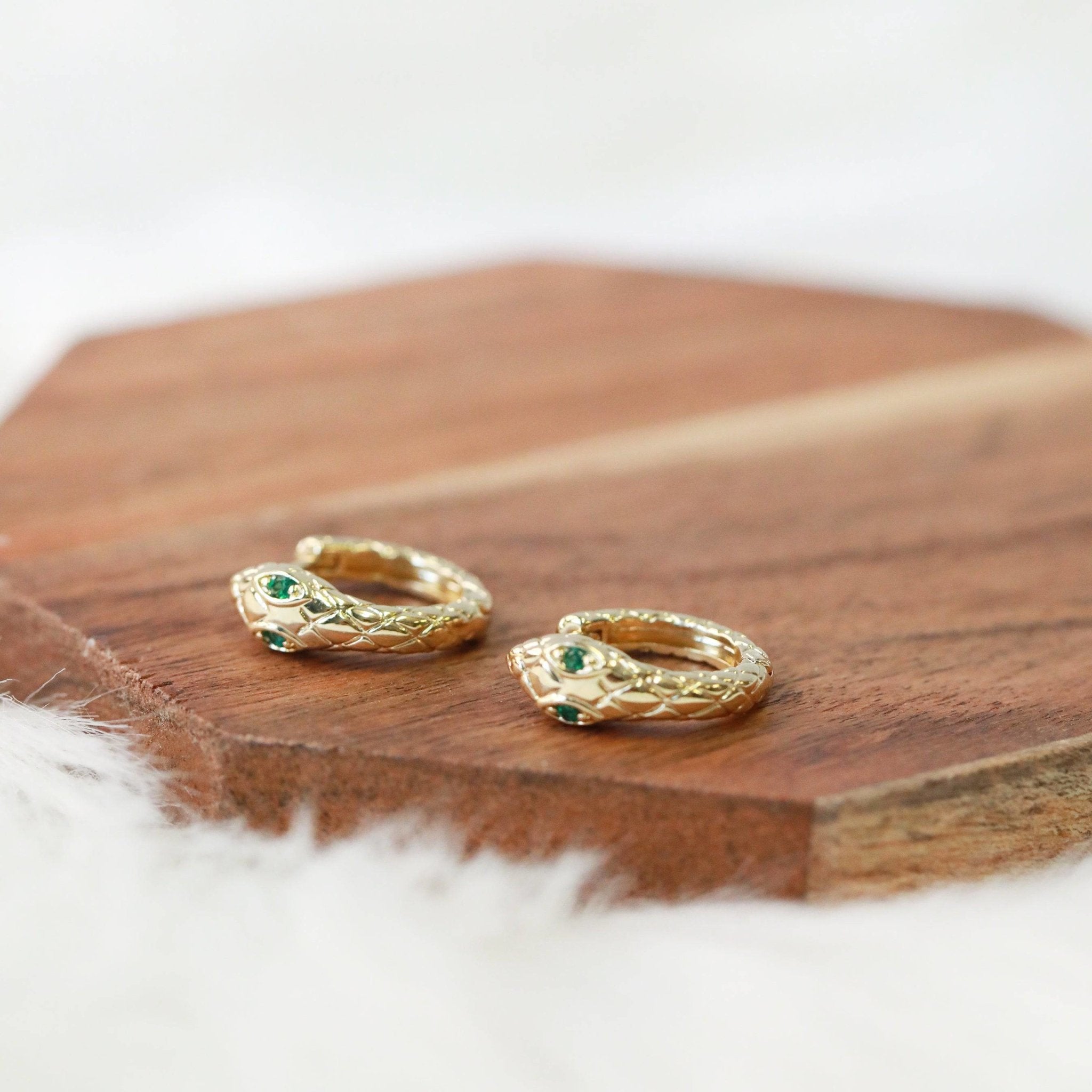 Emerald Serpent Earrings - The Gilded Witch