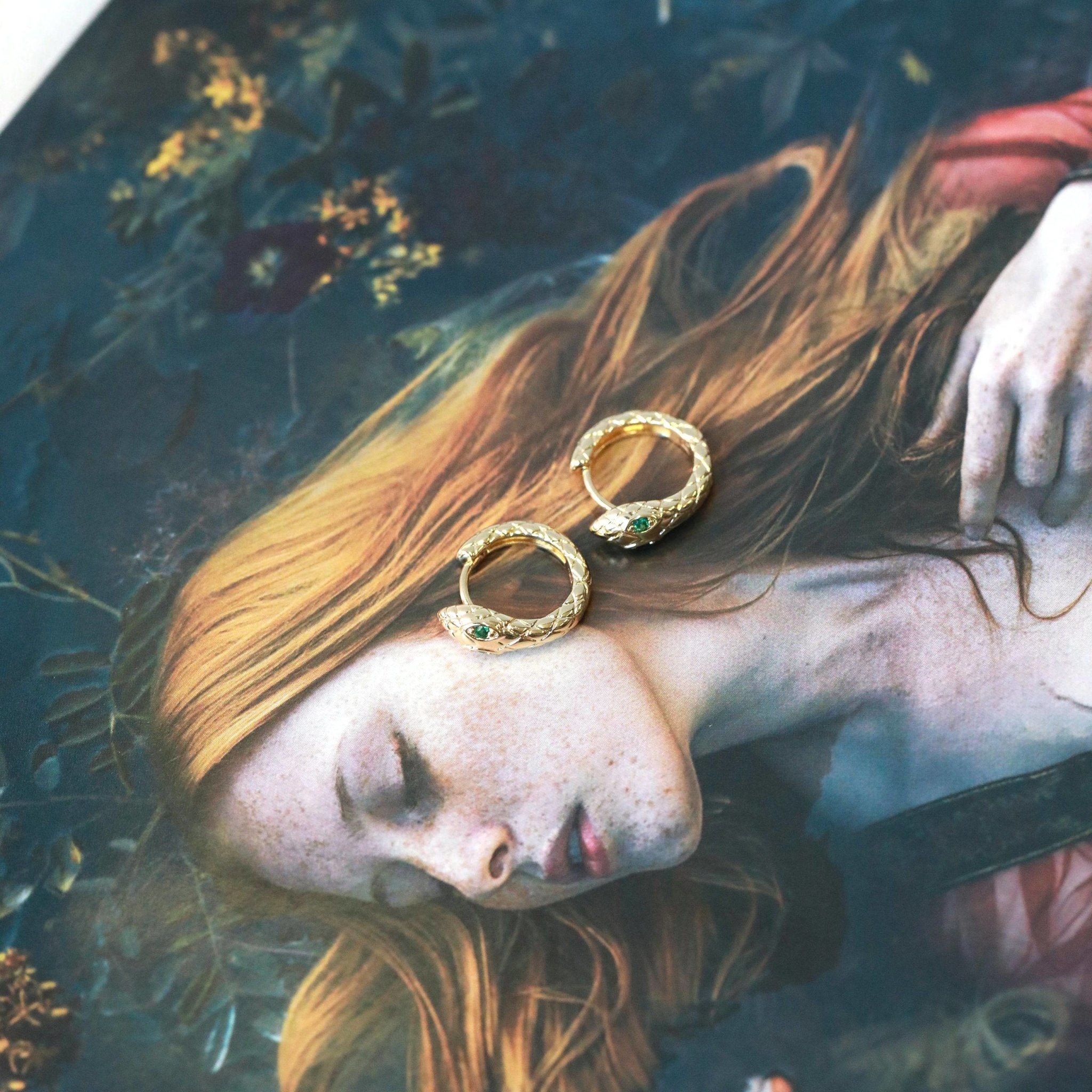 Emerald Serpent Earrings - The Gilded Witch