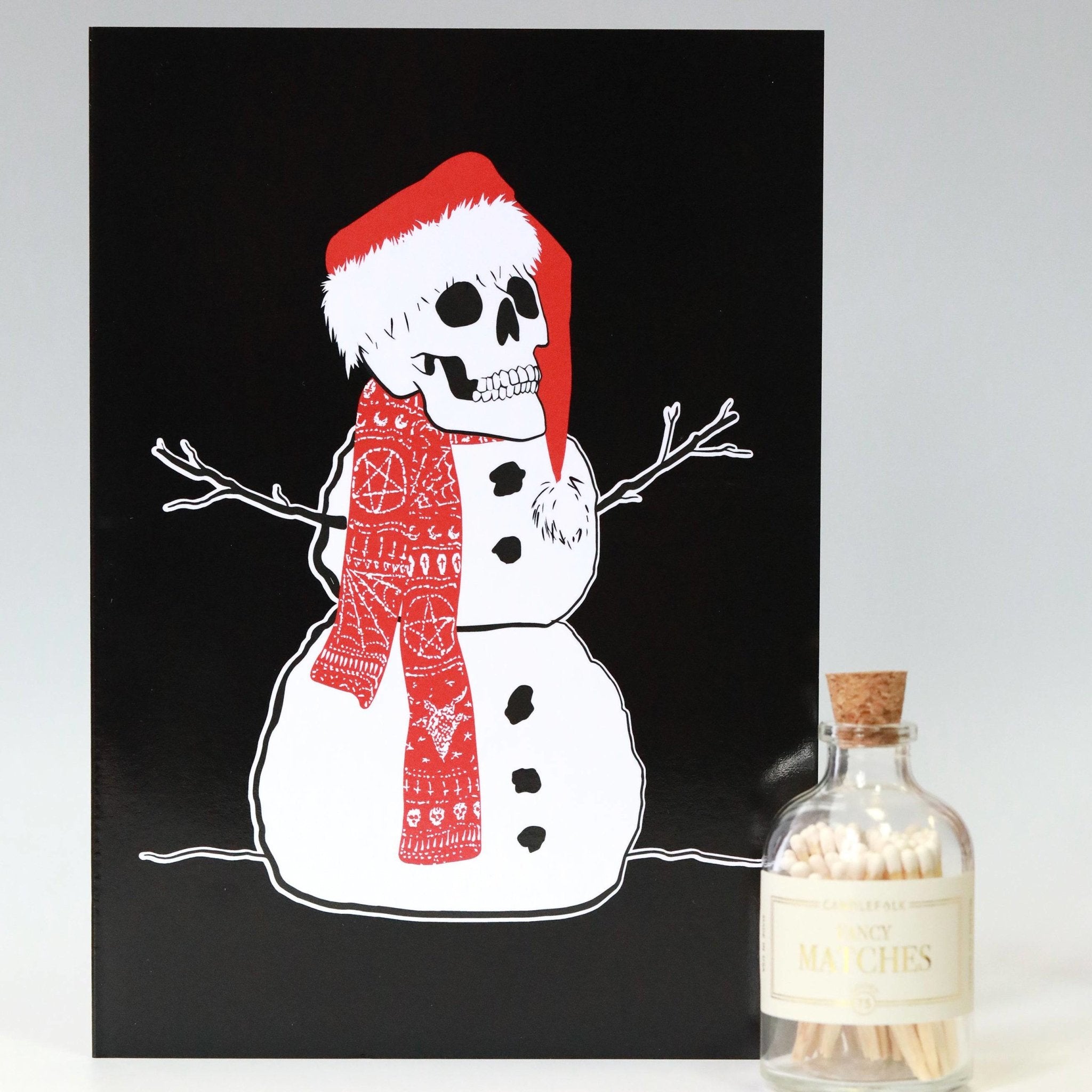 Skull Snowman Holiday Card - The Gilded Witch