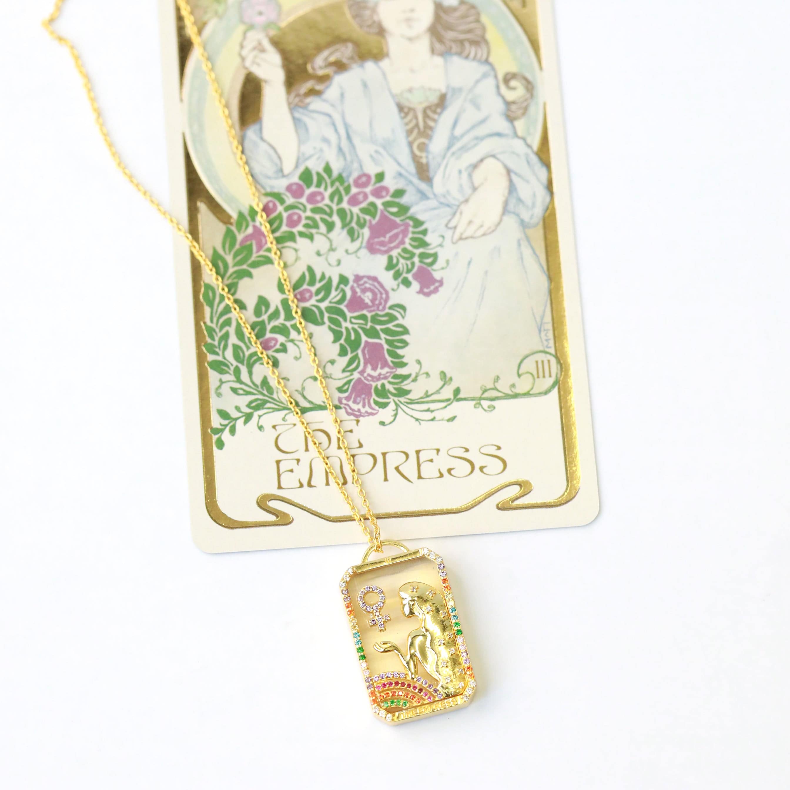 The Empress Tarot Card Pendant Necklace - The Gilded Witch