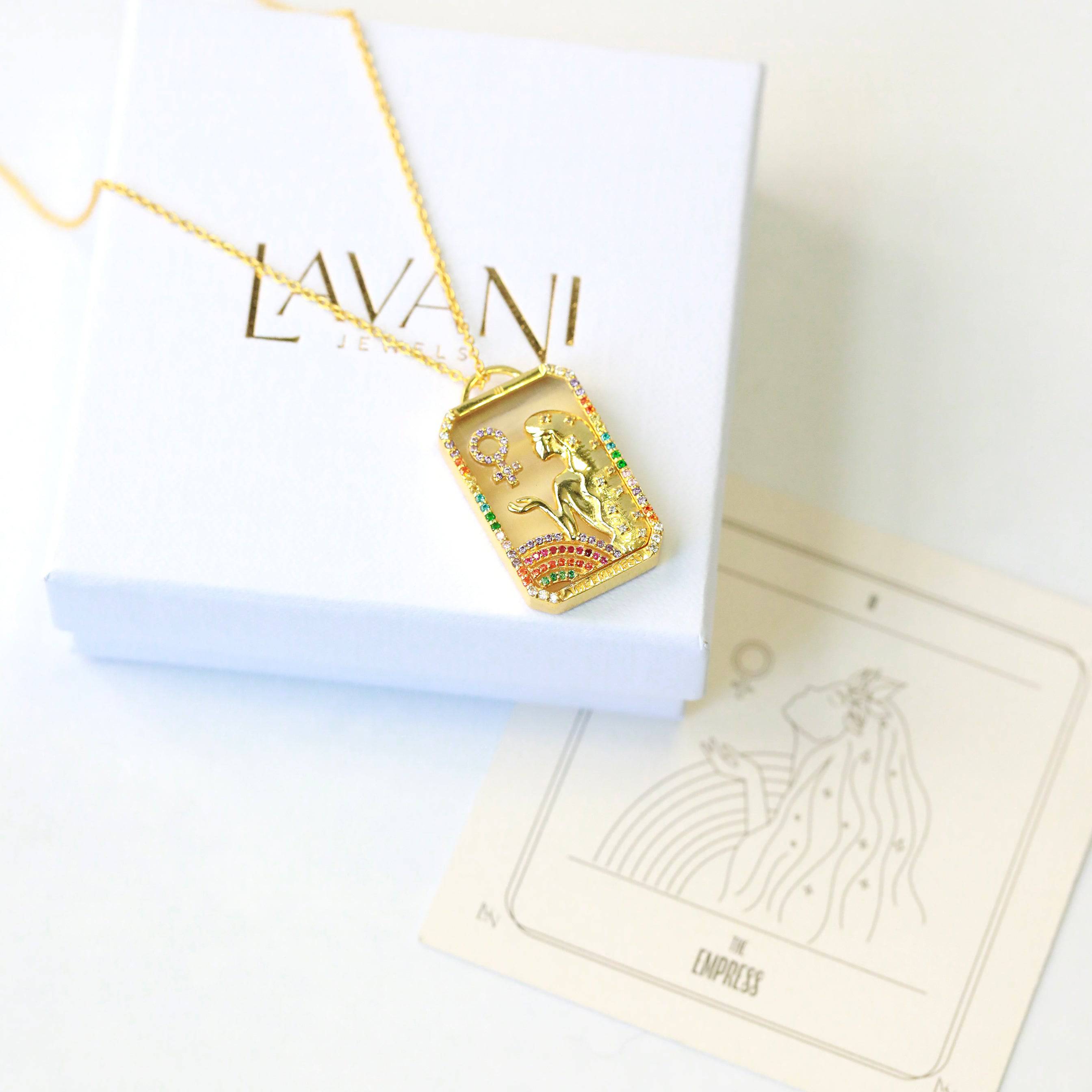 The Lovers Tarot Card Pendant Necklace - The Gilded Witch