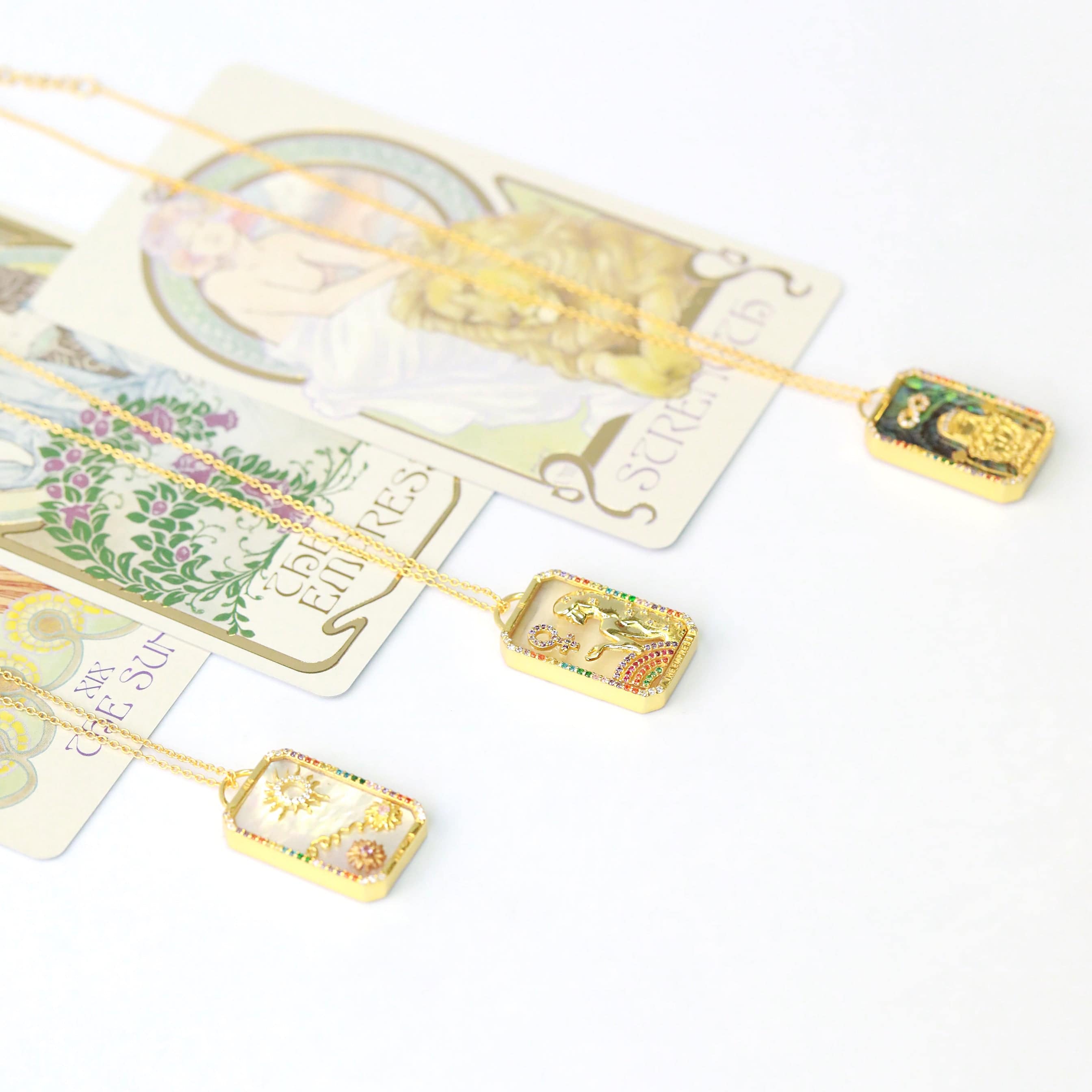 The Lovers Tarot Card Pendant Necklace - The Gilded Witch