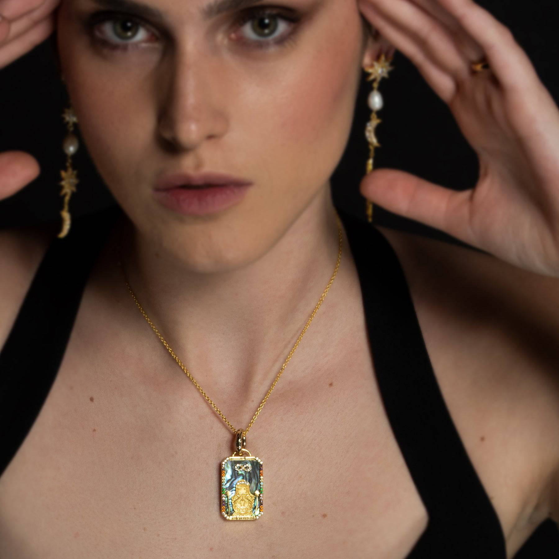 The Strength Tarot Card Pendant Necklace - The Gilded Witch