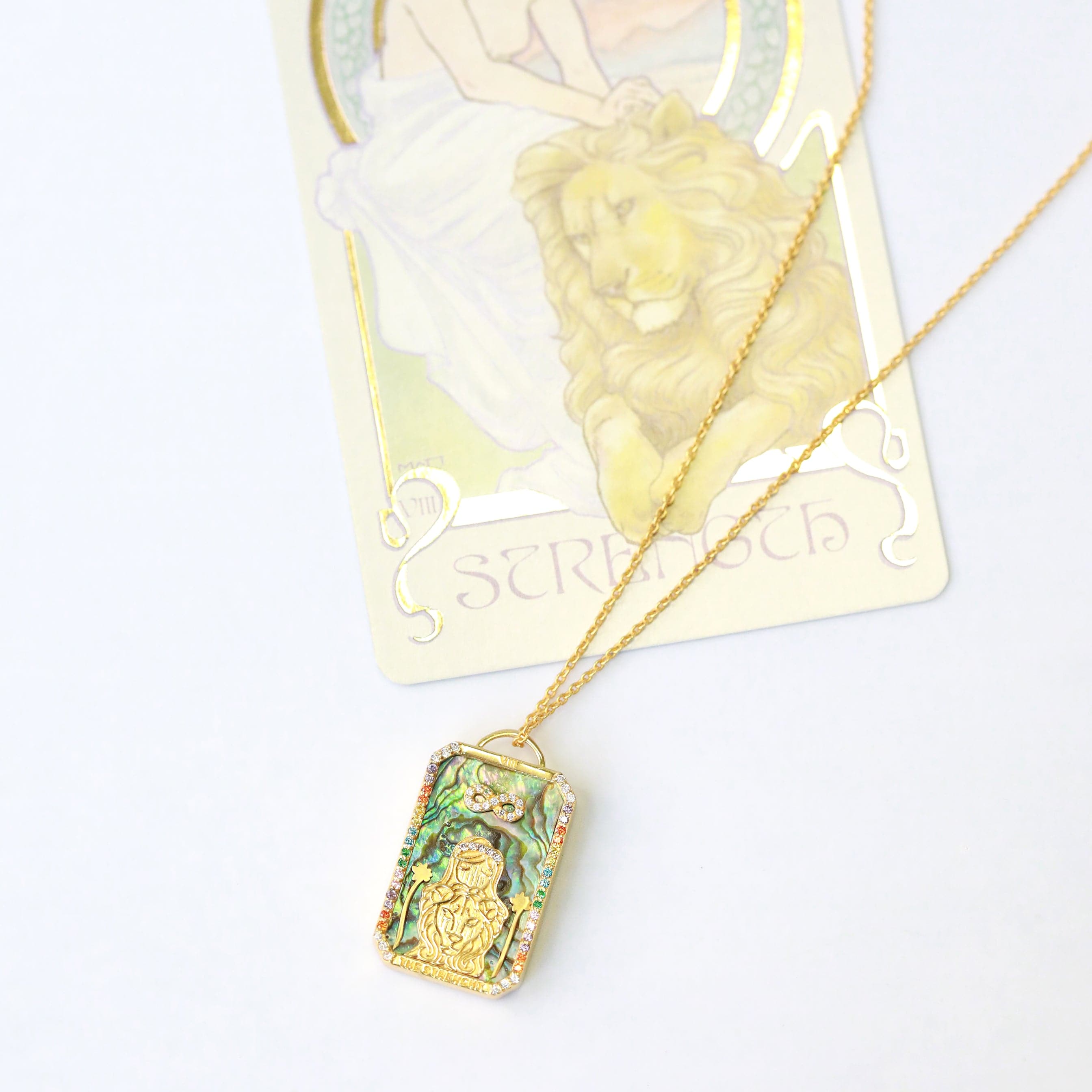 The Strength Tarot Card Pendant Necklace - The Gilded Witch