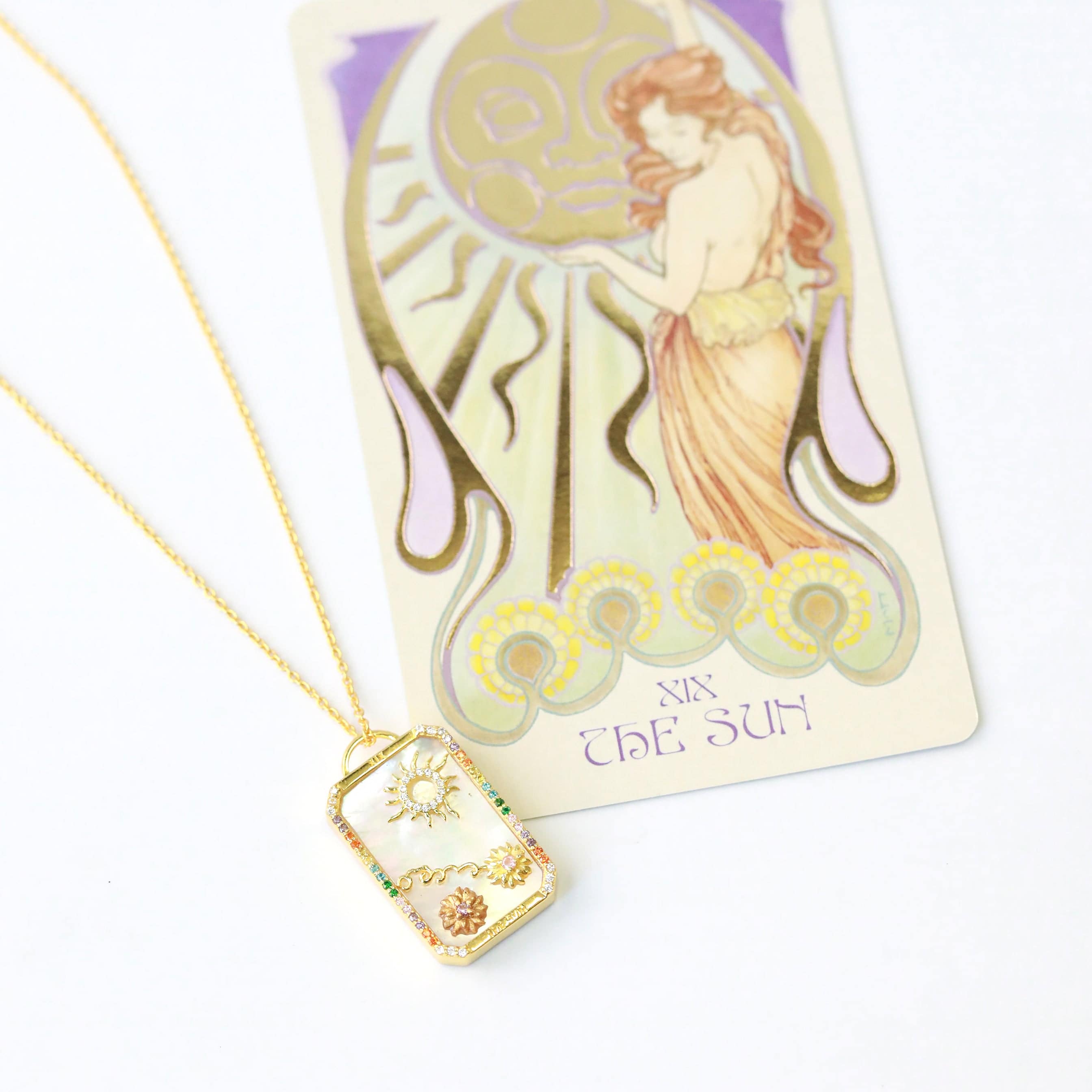 The Sun Tarot Card Pendant Necklace - The Gilded Witch