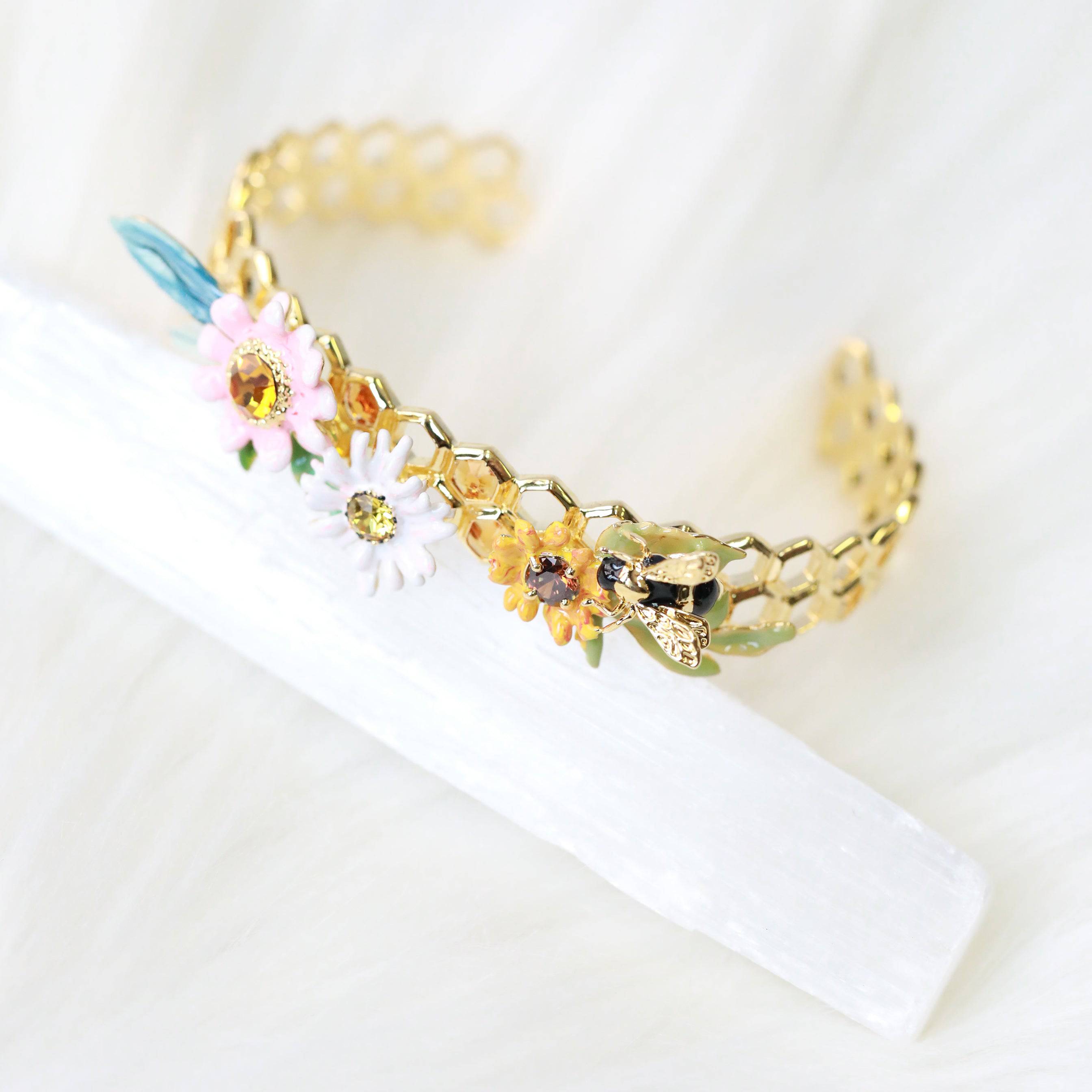 Floral Honeycomb Bracelet - The Gilded Witch