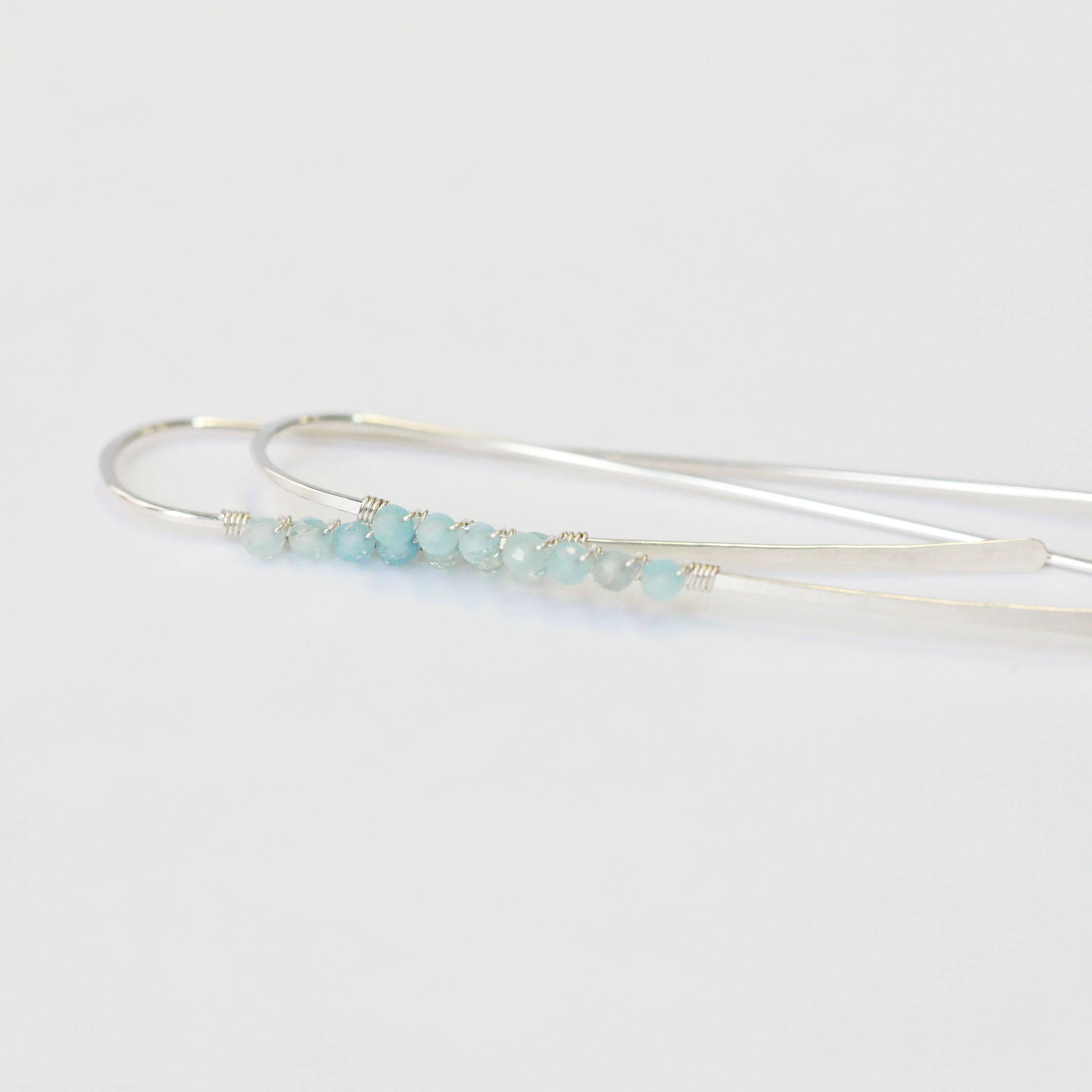 Aquamarine Threader Earrings - The Gilded Witch