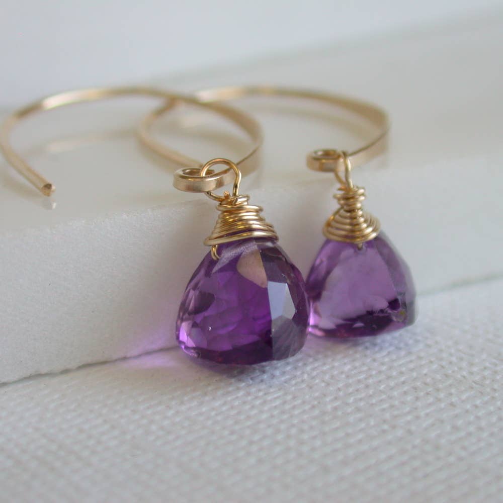 Amethyst Pyramid Earrings - The Gilded Witch