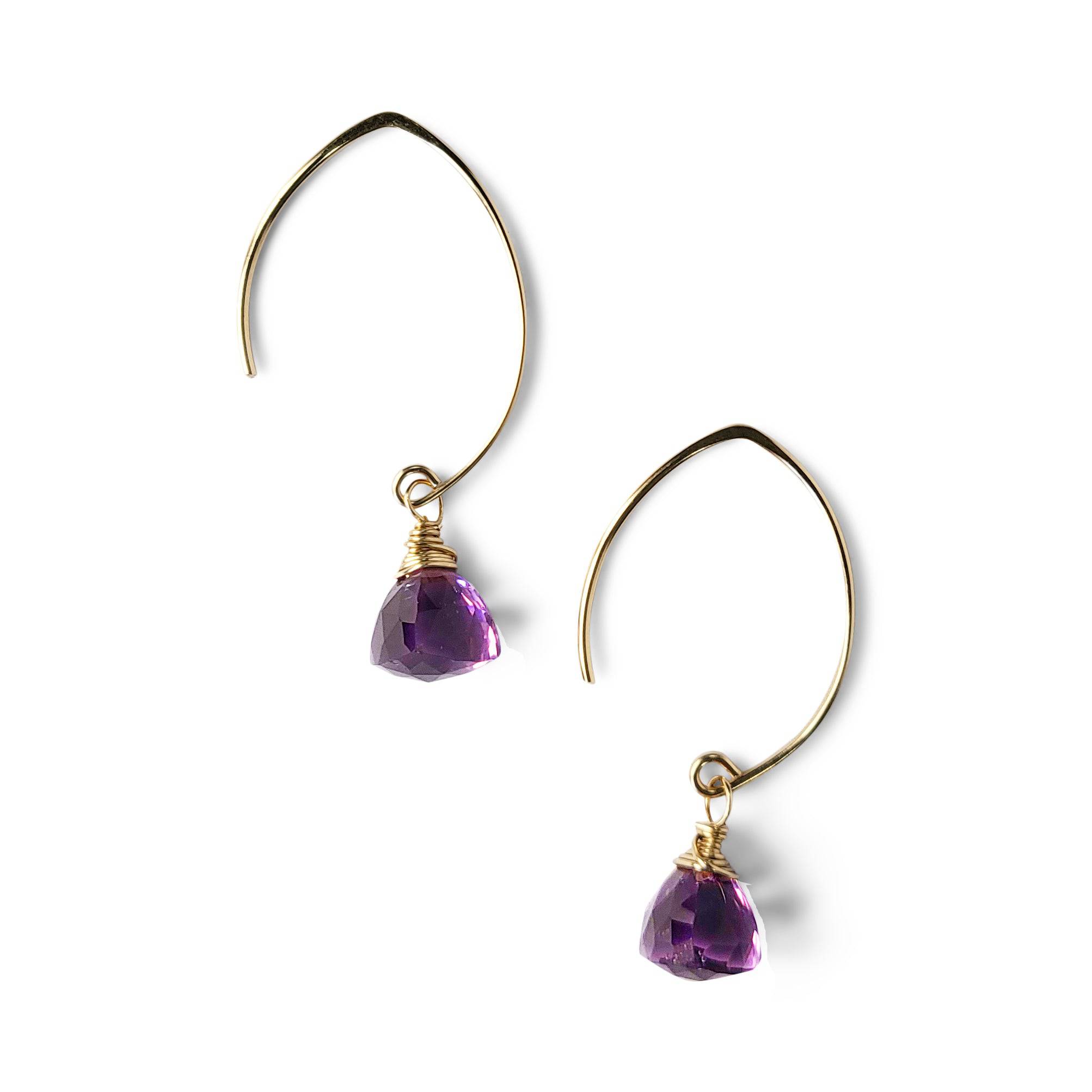 Amethyst Pyramid Earrings - The Gilded Witch