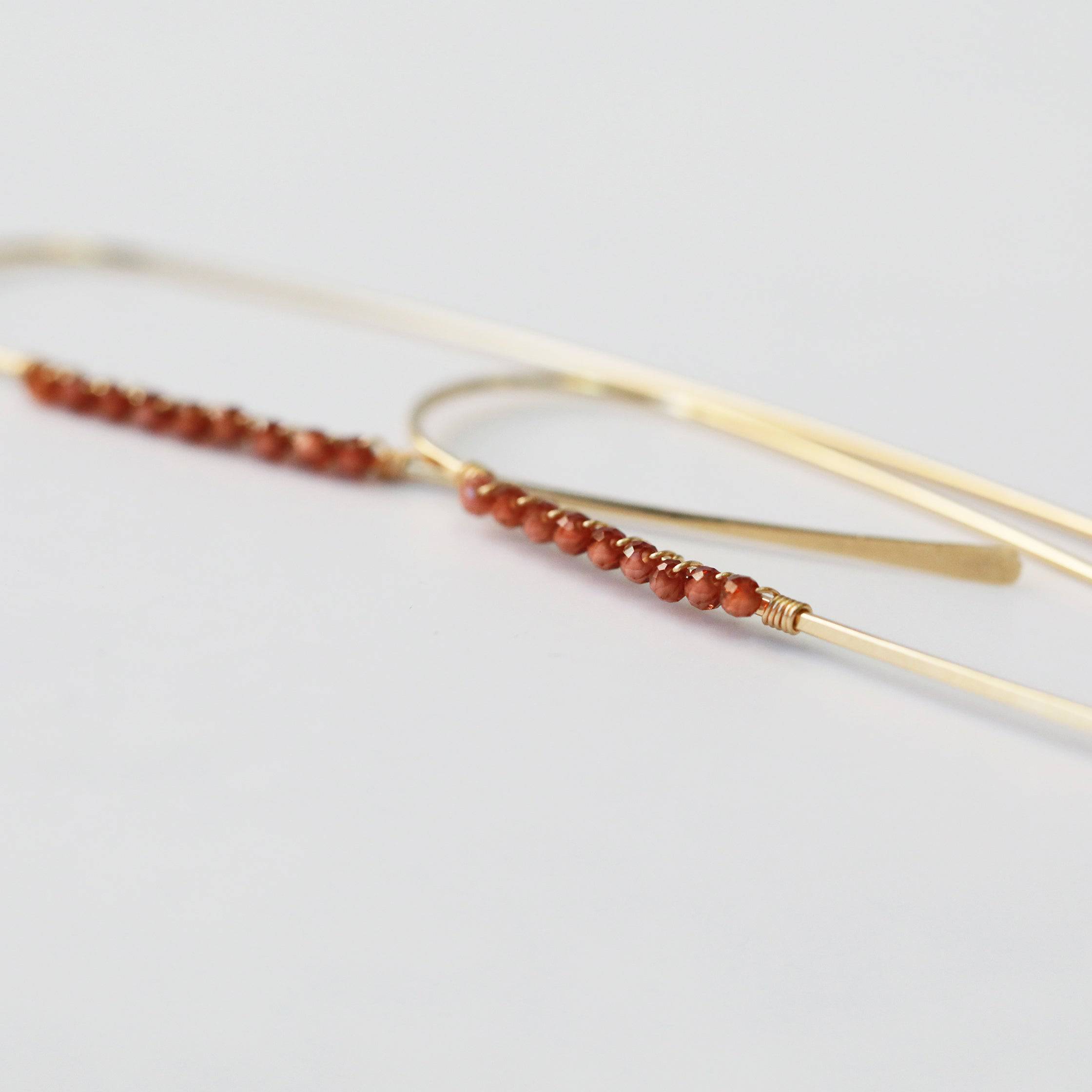 Garnet Threader Earrings - The Gilded Witch