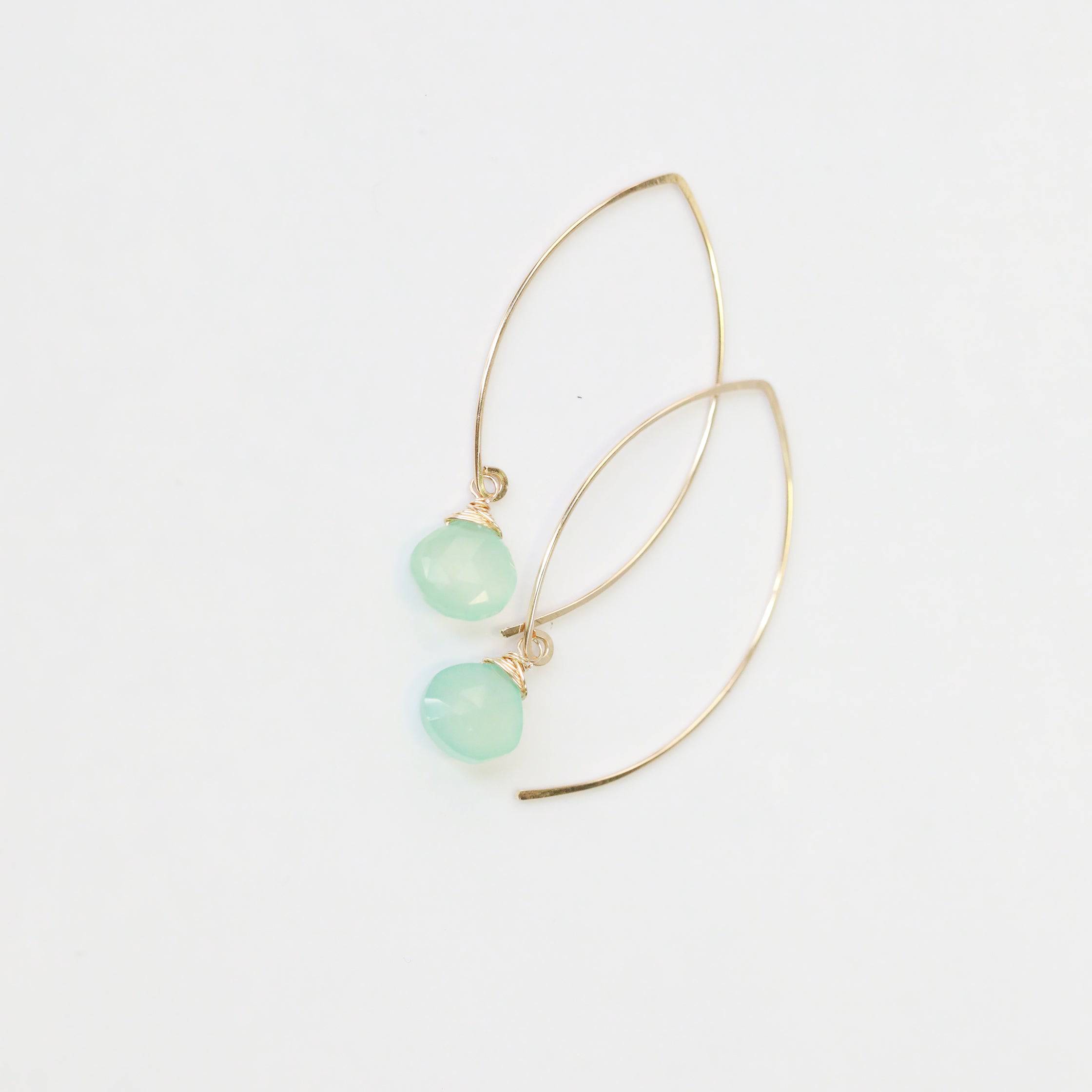 Chalcedony Threader Earring - The Gilded Witch
