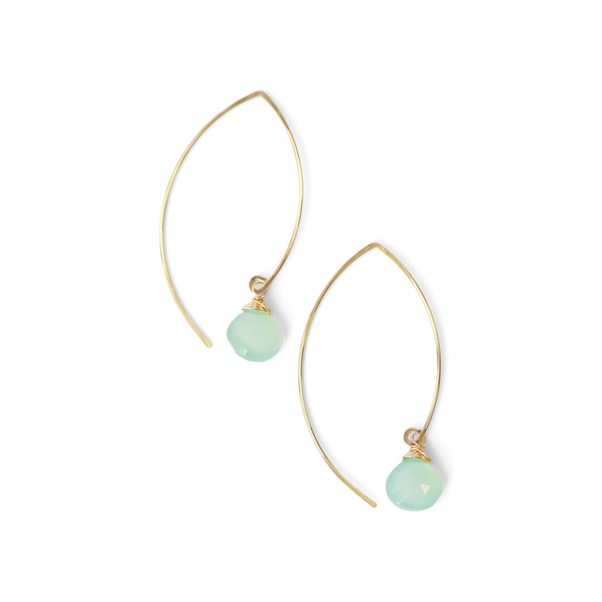 Chalcedony Threader Earring - The Gilded Witch