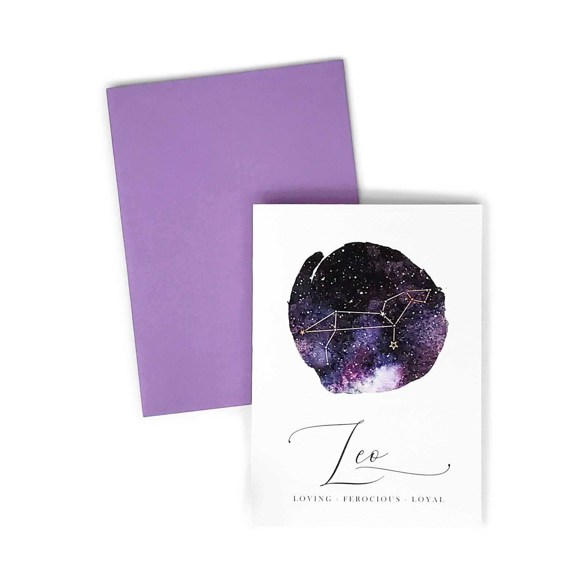 Leo Zodiac Birthday Card - The Gilded Witch