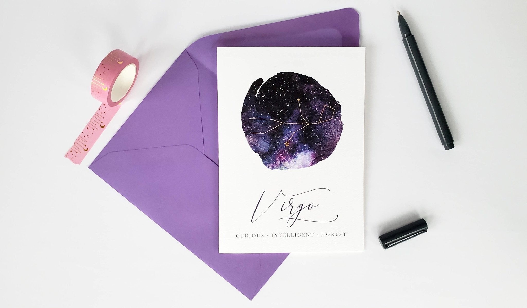 Virgo Zodiac Birthday Card - The Gilded Witch