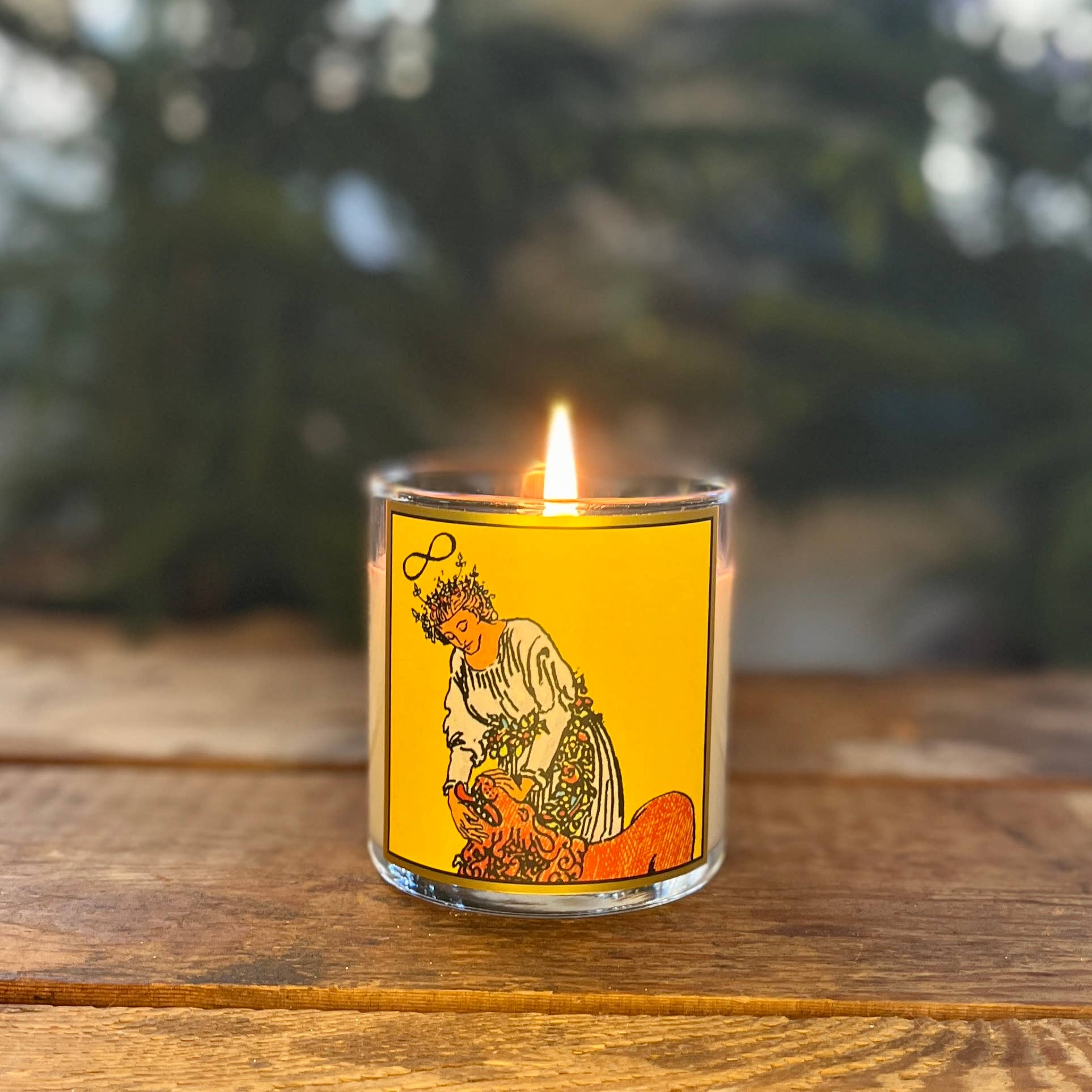 Strength Tarot Card Candle - The Gilded Witch