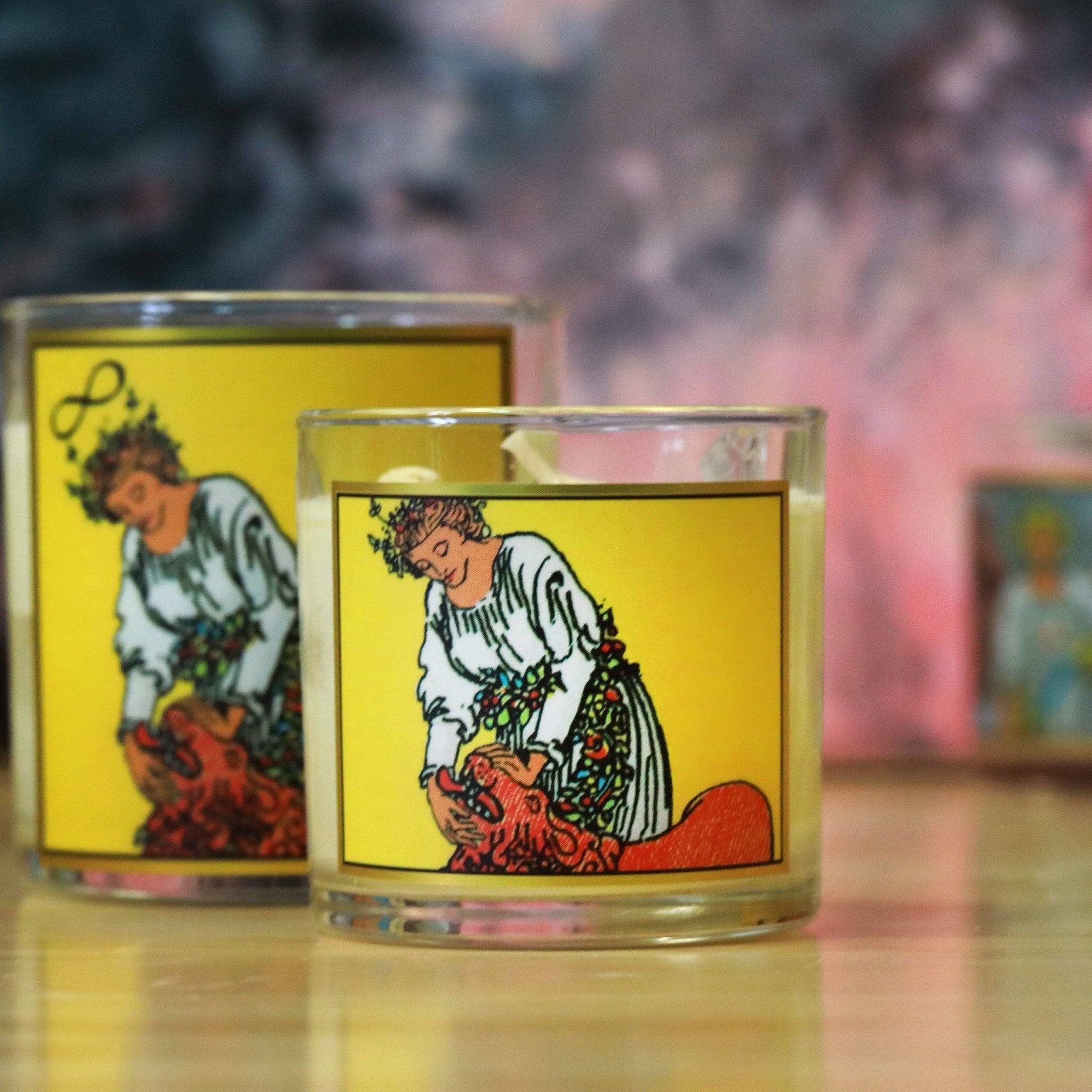 Strength Tarot Card Candle - The Gilded Witch