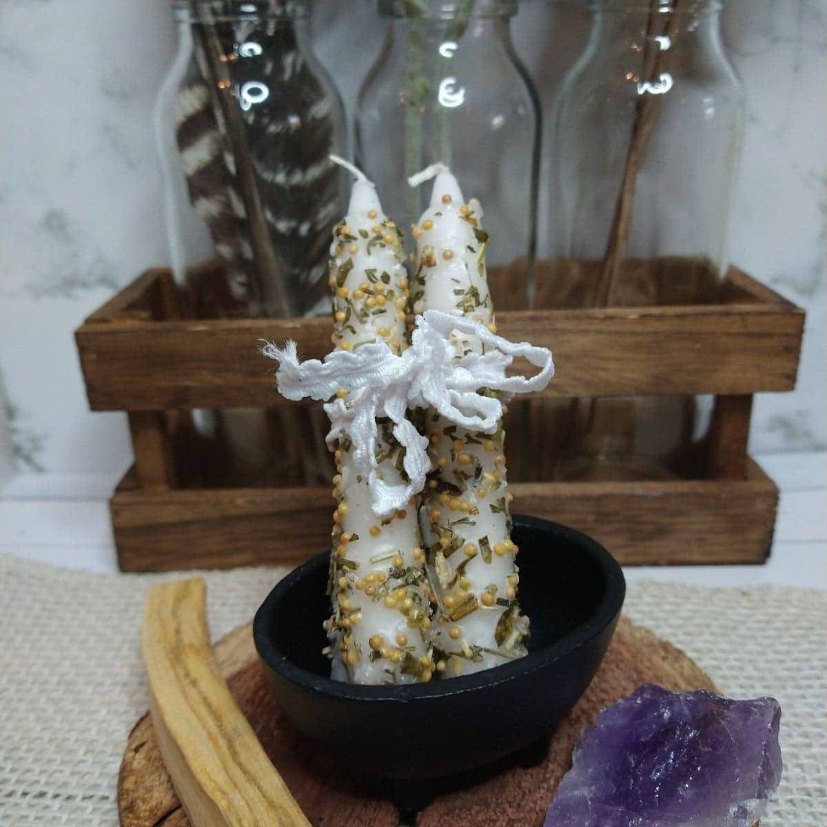 Hand-Dipped Intention Candles: Pink, White, Black - The Gilded Witch