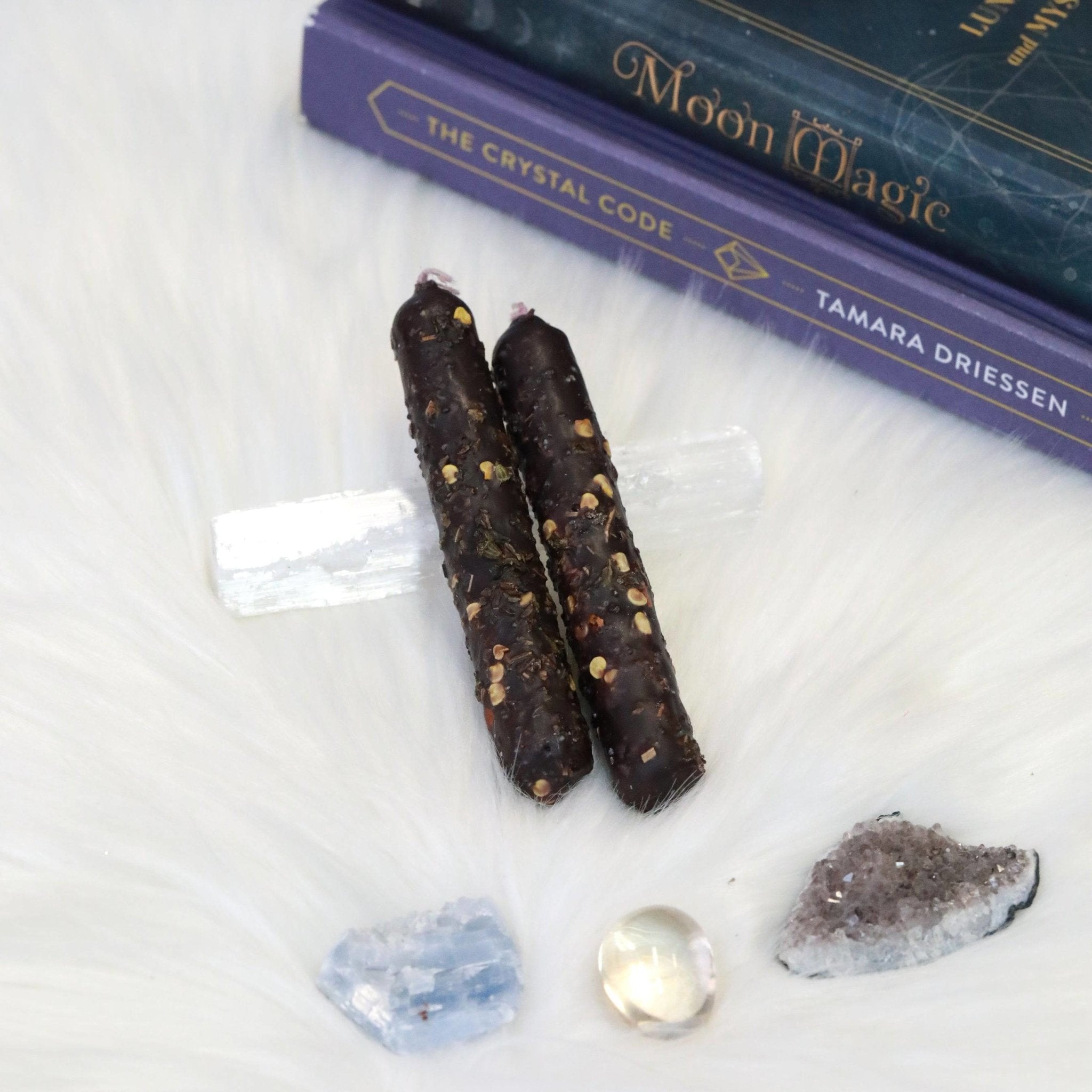 Hand-Dipped Intention Candles: Pink, White, Black - The Gilded Witch