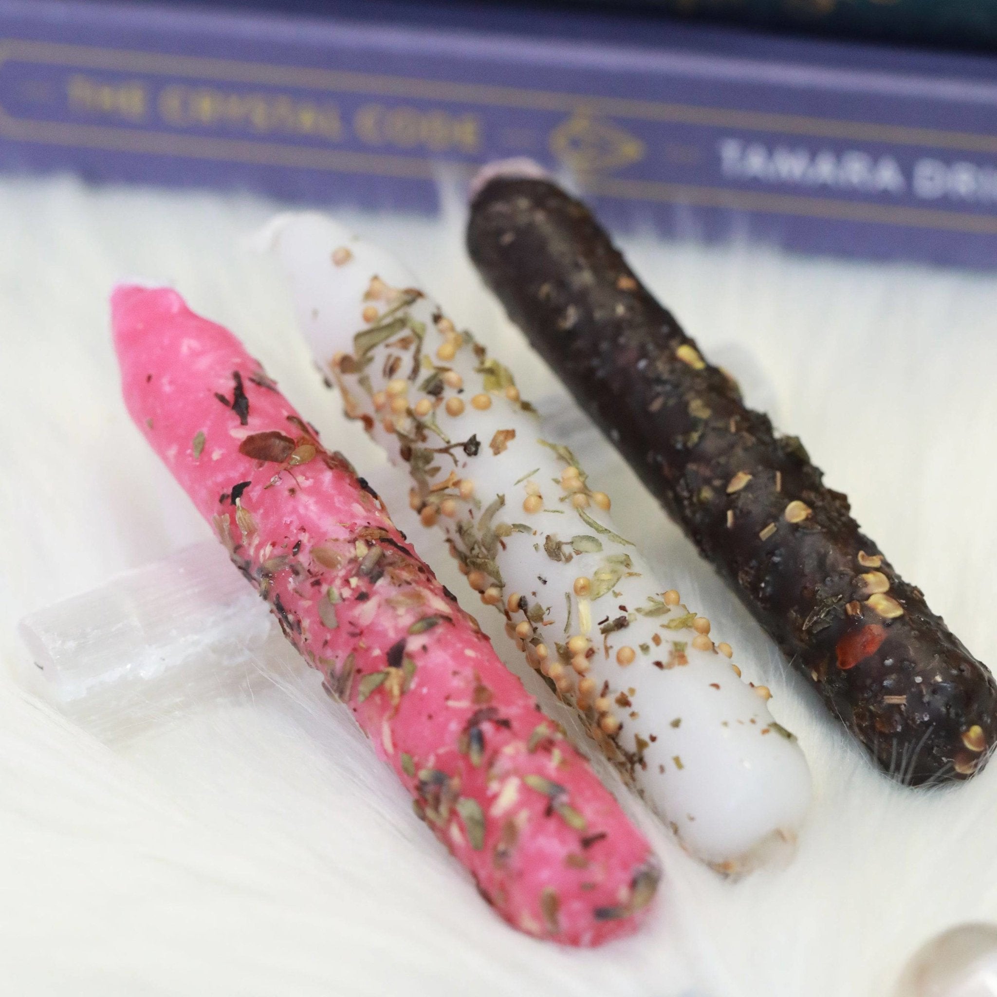 Hand-Dipped Intention Candles: Pink, White, Black - The Gilded Witch