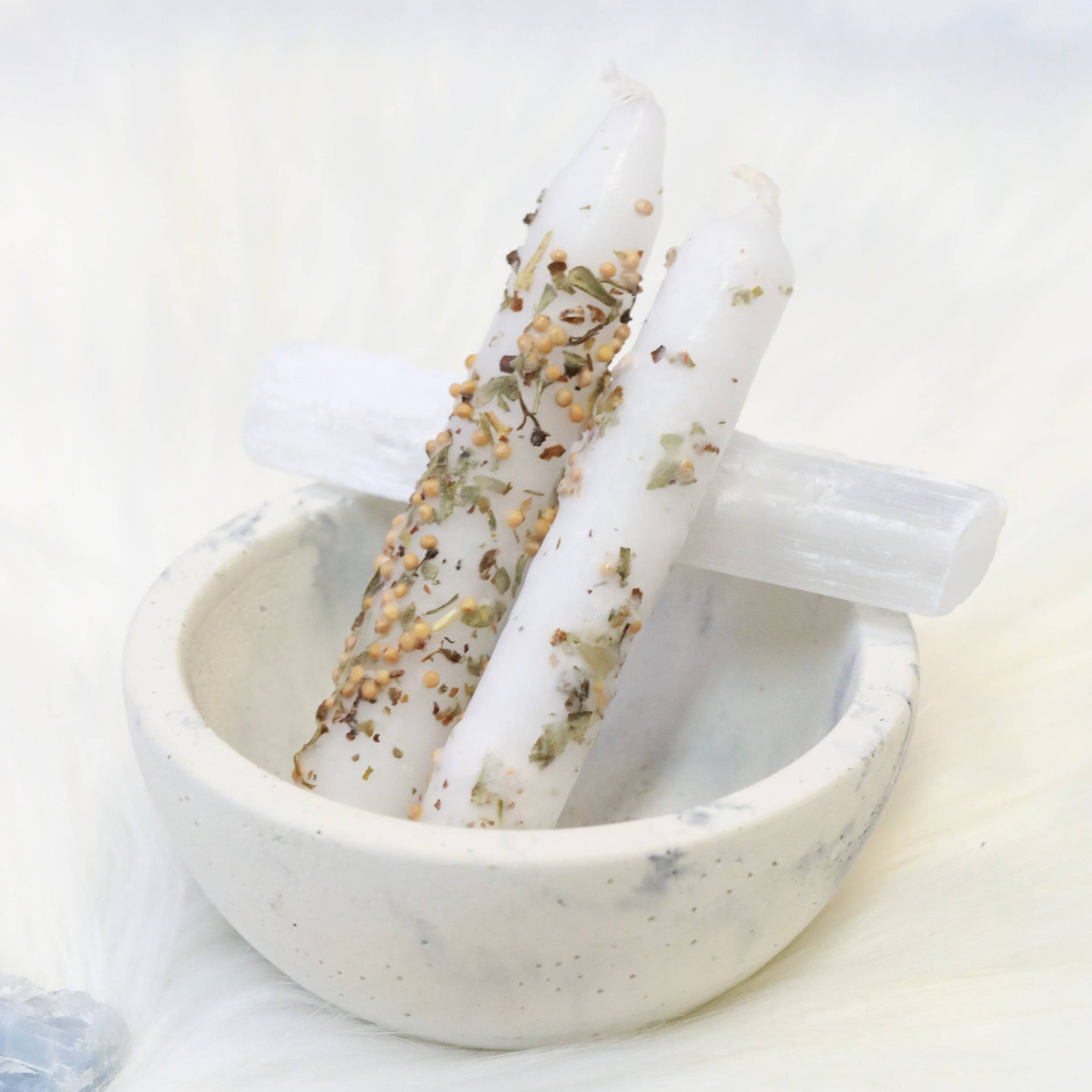 Hand-Dipped Intention Candles: Pink, White, Black - The Gilded Witch