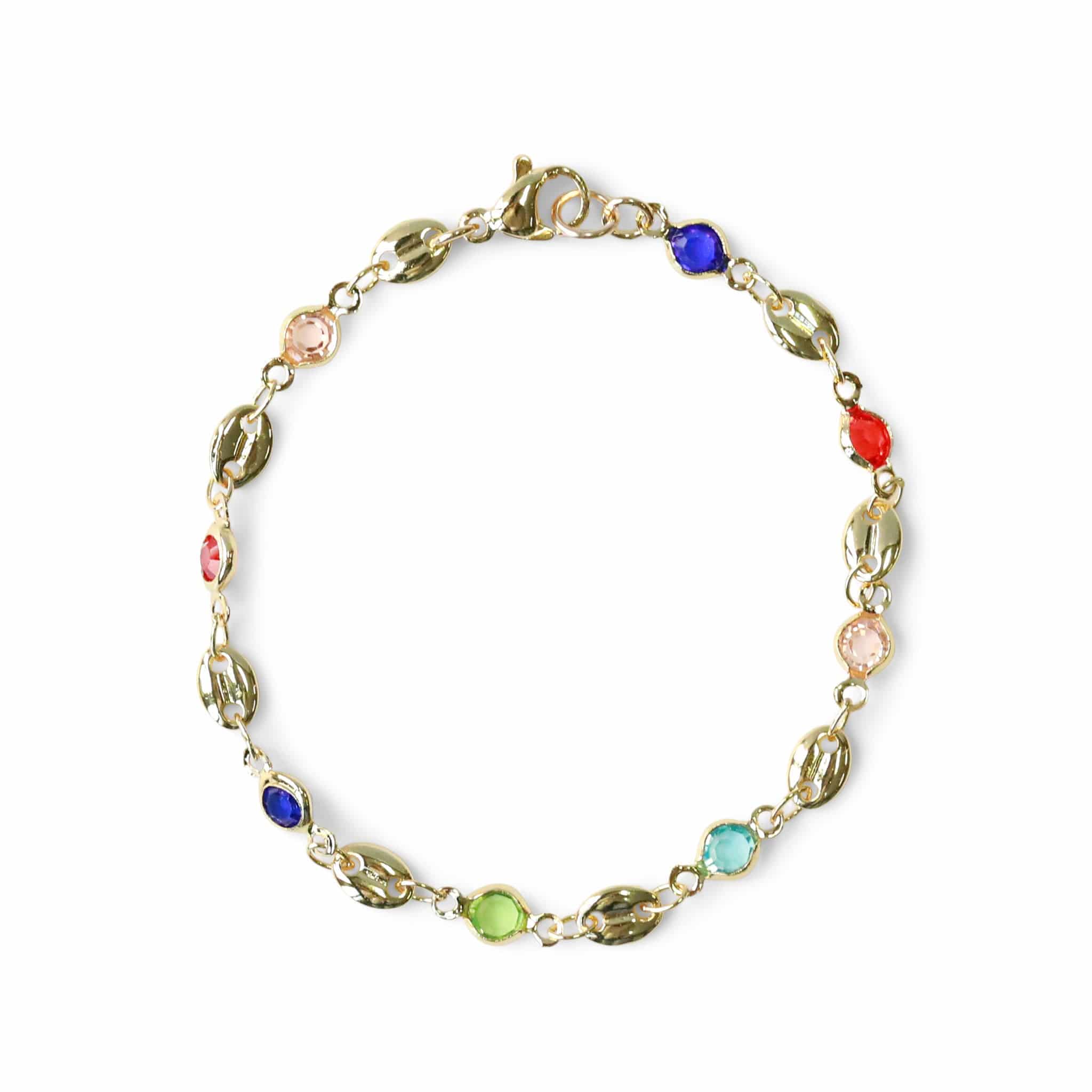 fairy crystal multicolor bracelet in gold cover image