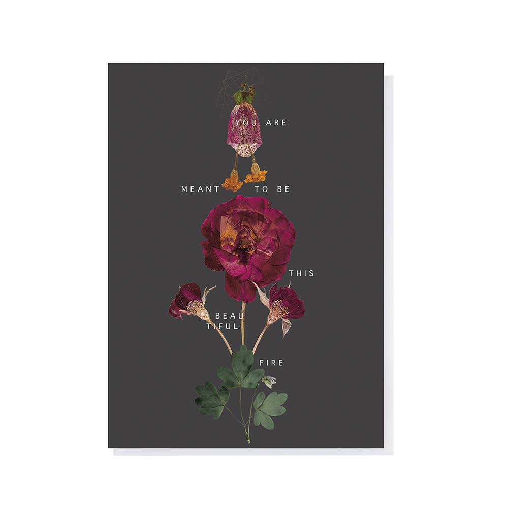 Floral Fire Encouragement Card - The Gilded Witch