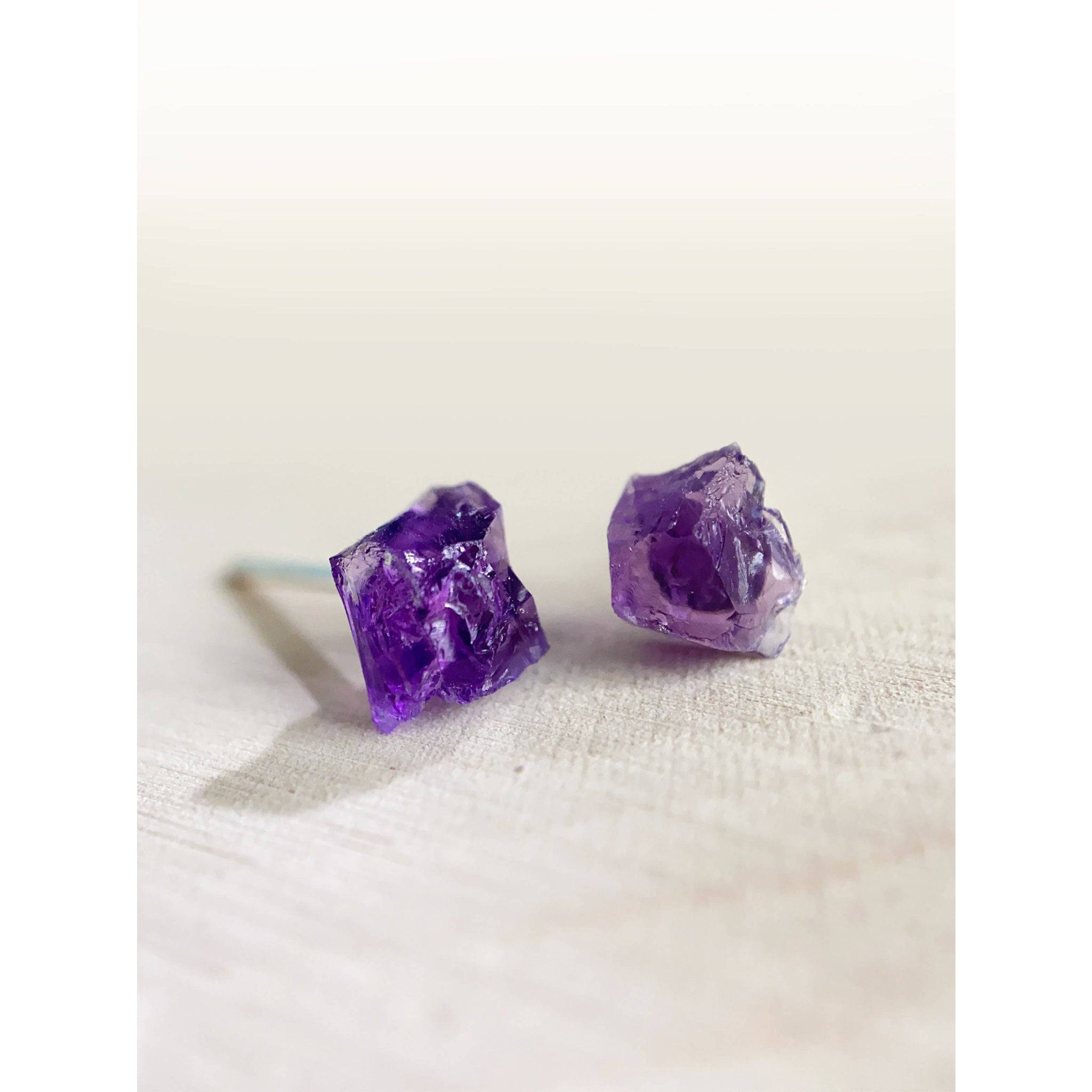 The Chimera Earring - Raw Amethyst - The Gilded Witch