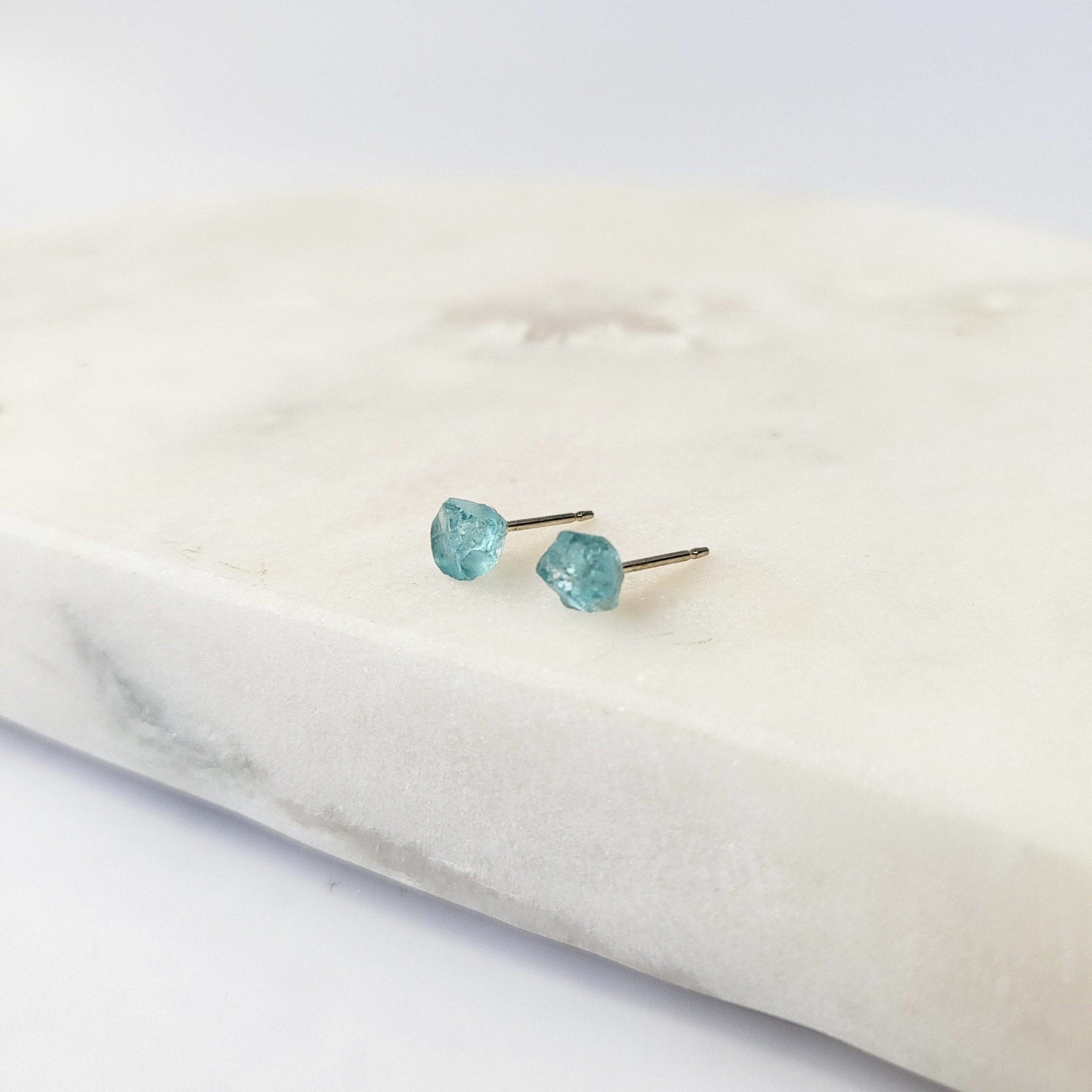 The Selkie Tear Earring - Raw Apatite - The Gilded Witch