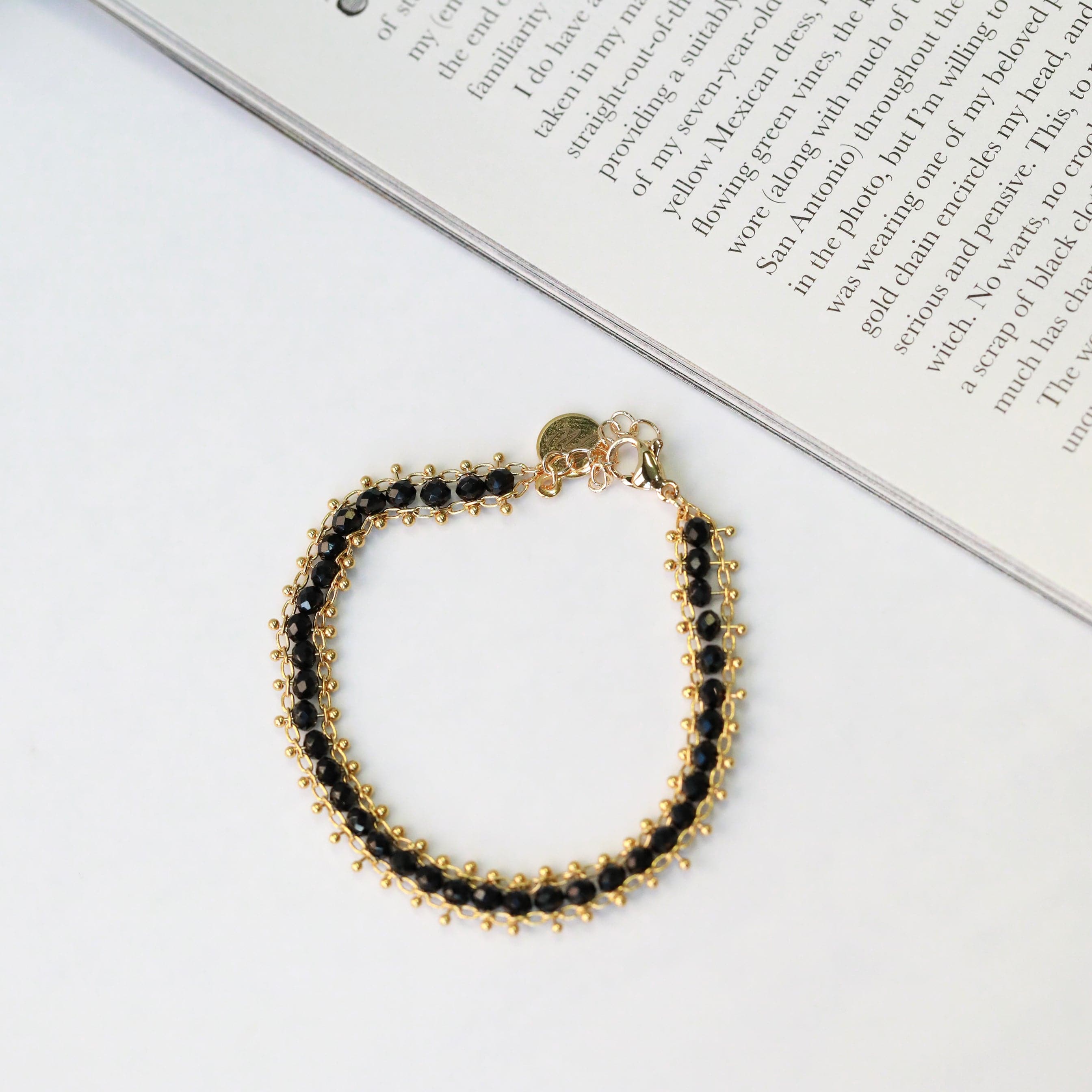 The Halliwell Chain Bracelet - Black/Gold & Clear/Gold - The Gilded Witch