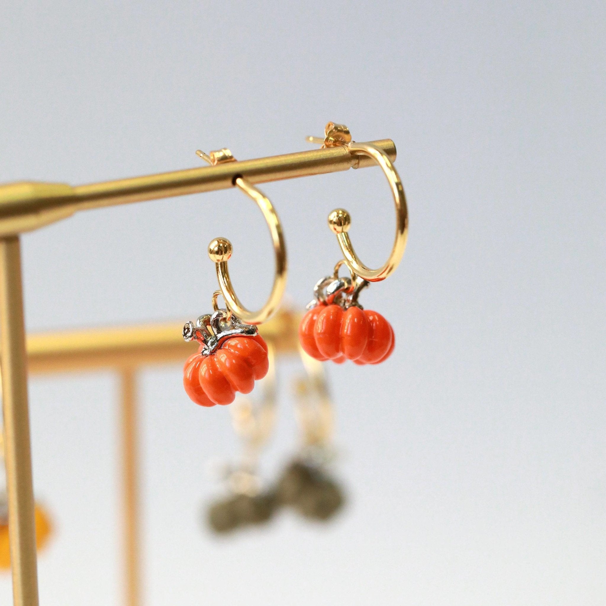 Dainty Pumpkin Earrings - The Gilded Witch