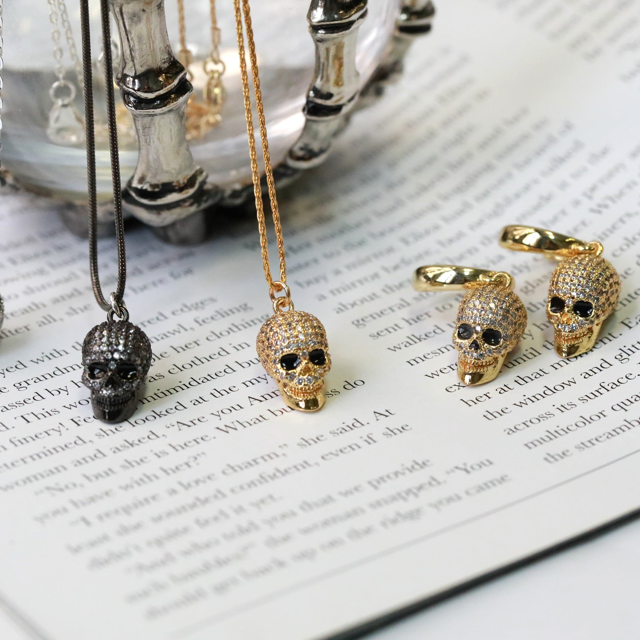 Crystal Skull Light Earrings - The Gilded Witch