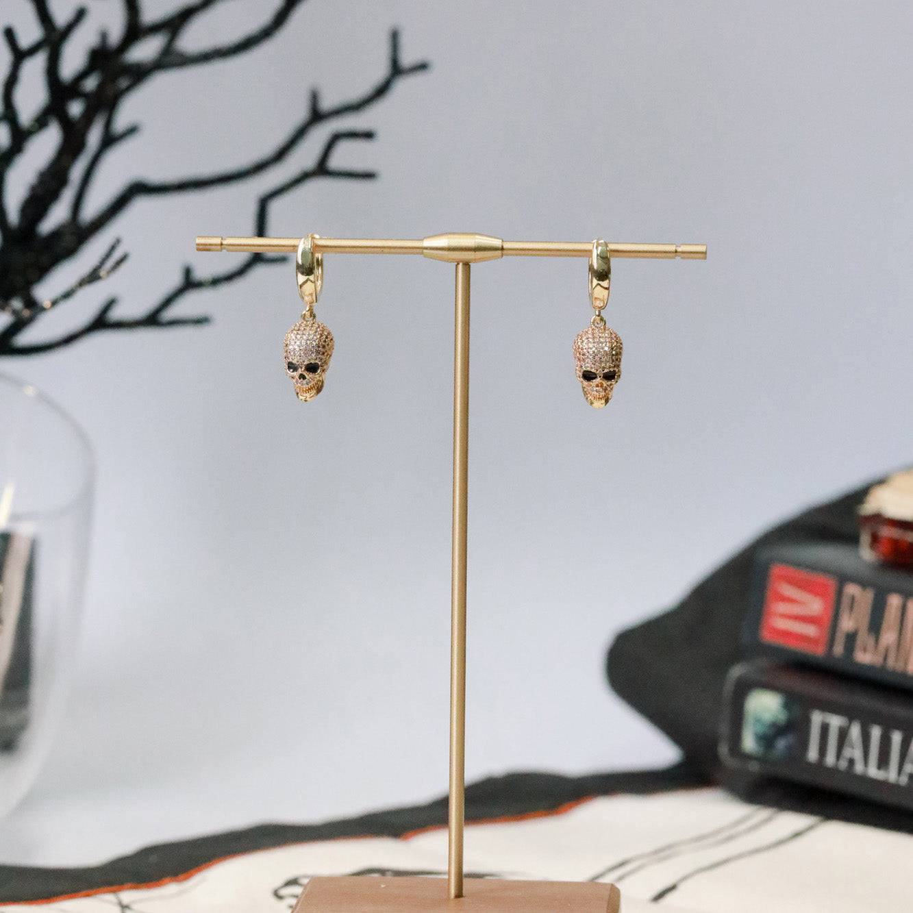 Crystal Skull Light Earrings - The Gilded Witch