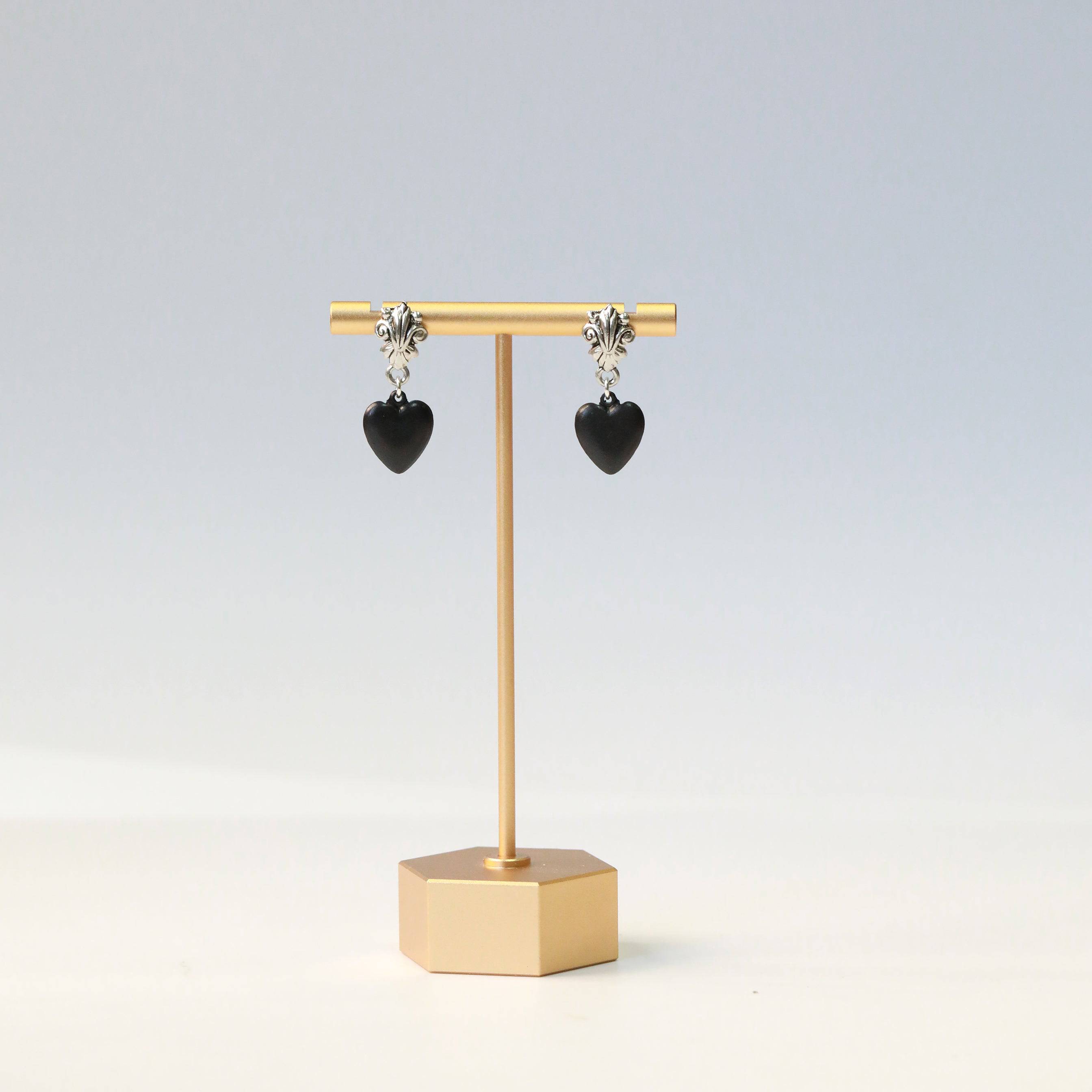 The Wednesday Heart Earrings - The Gilded Witch