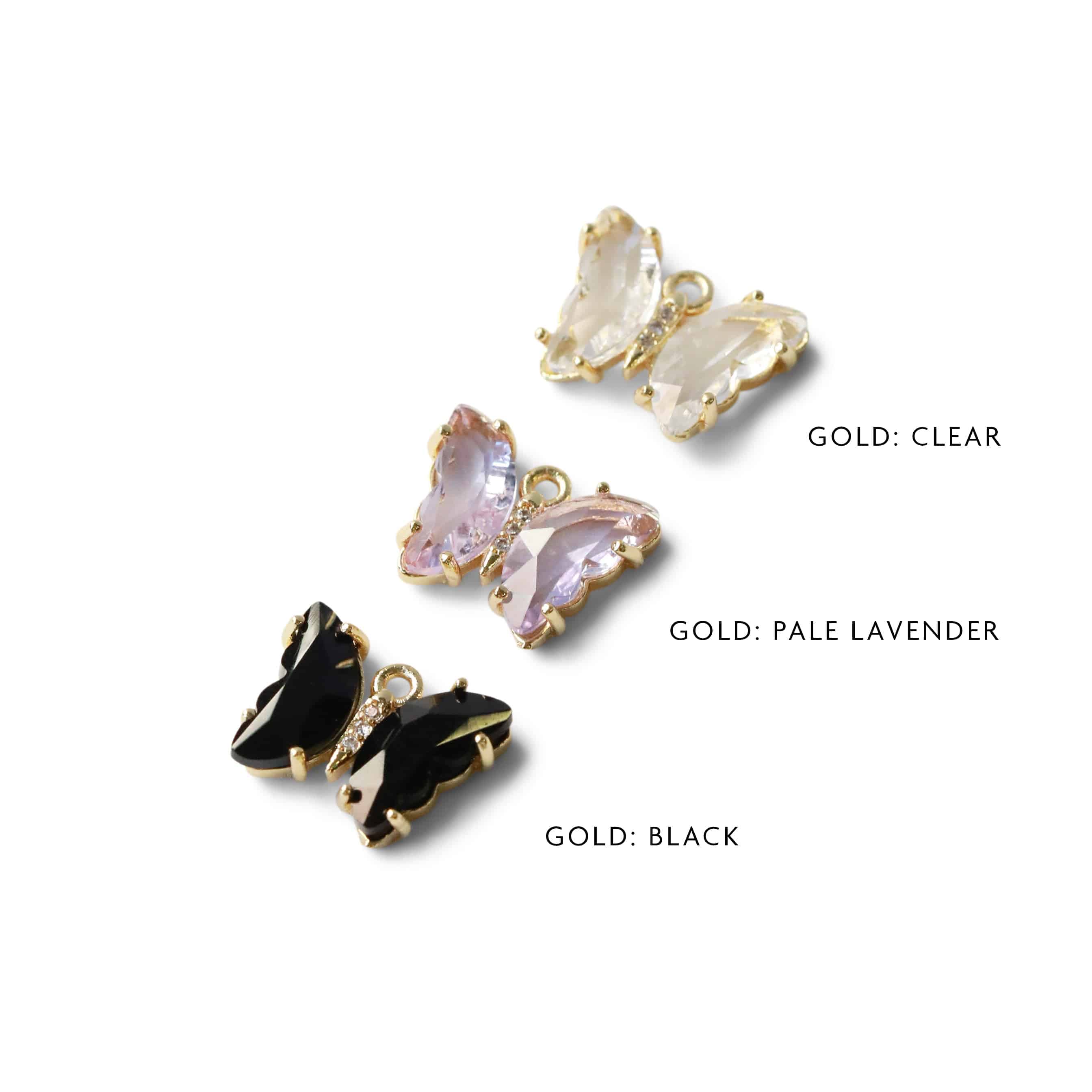 Crystal Butterfly Necklace with Fringe Drop - The Gilded Witch