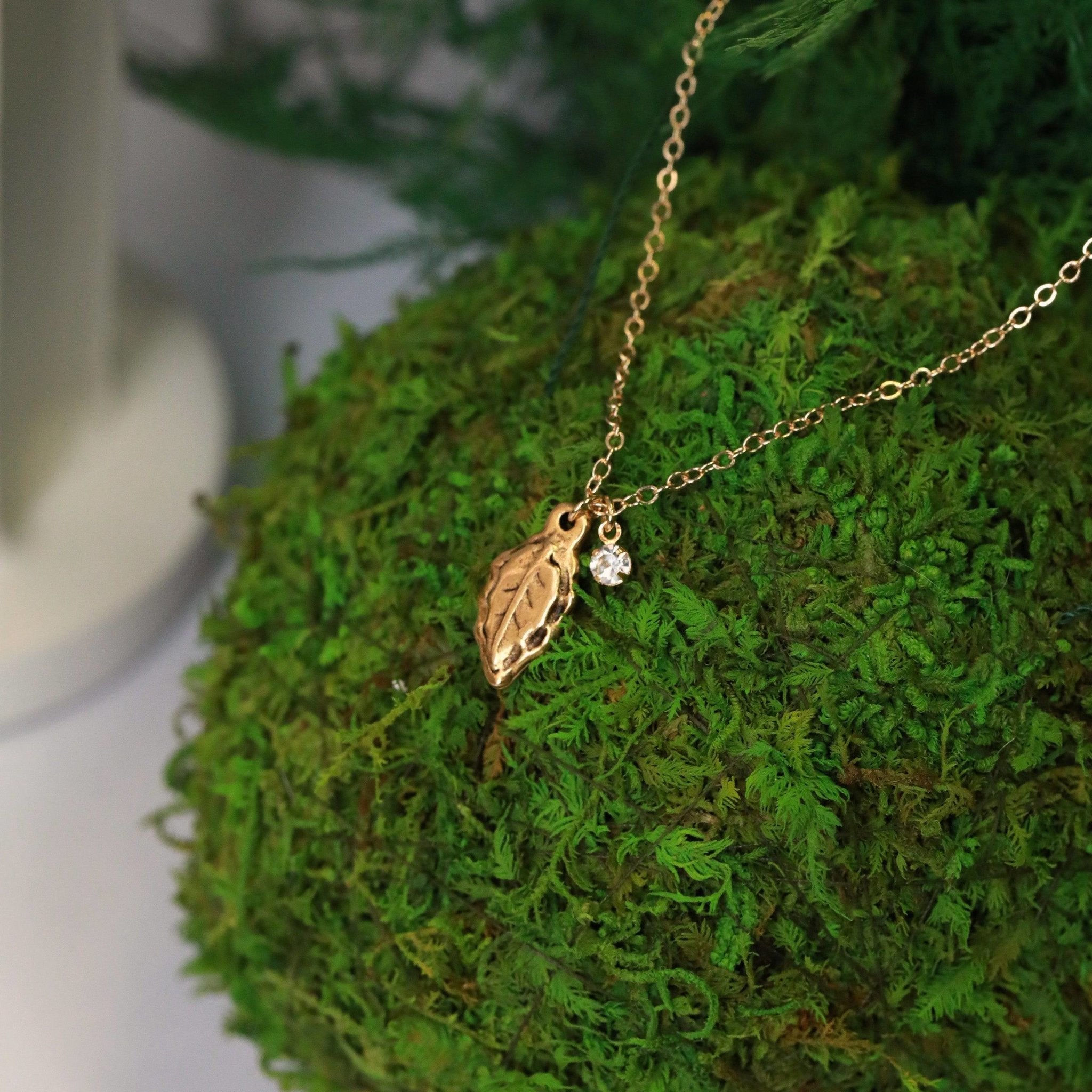 Forest Leaf Charm Necklace - The Gilded Witch