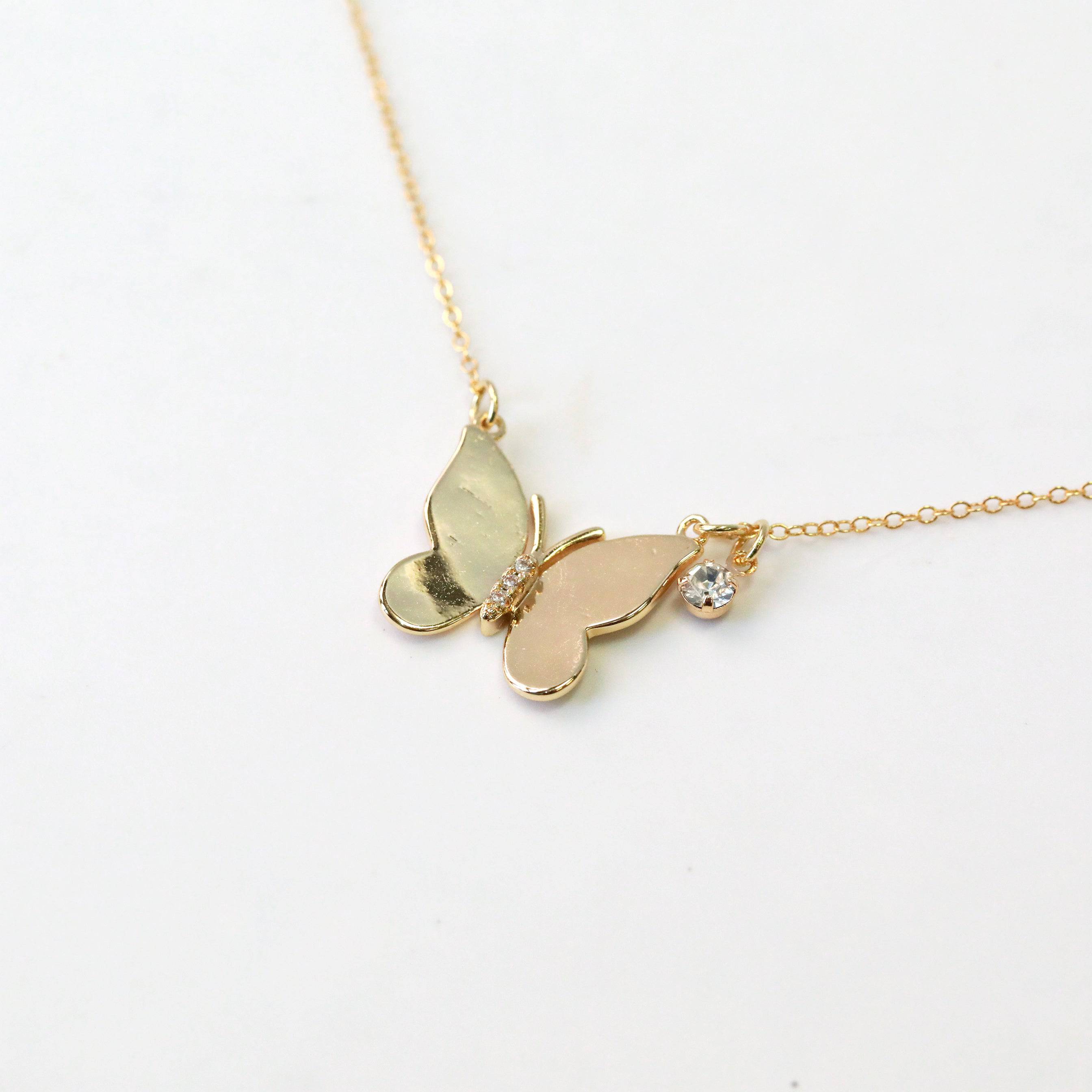 Golden Butterfly Necklace - The Gilded Witch