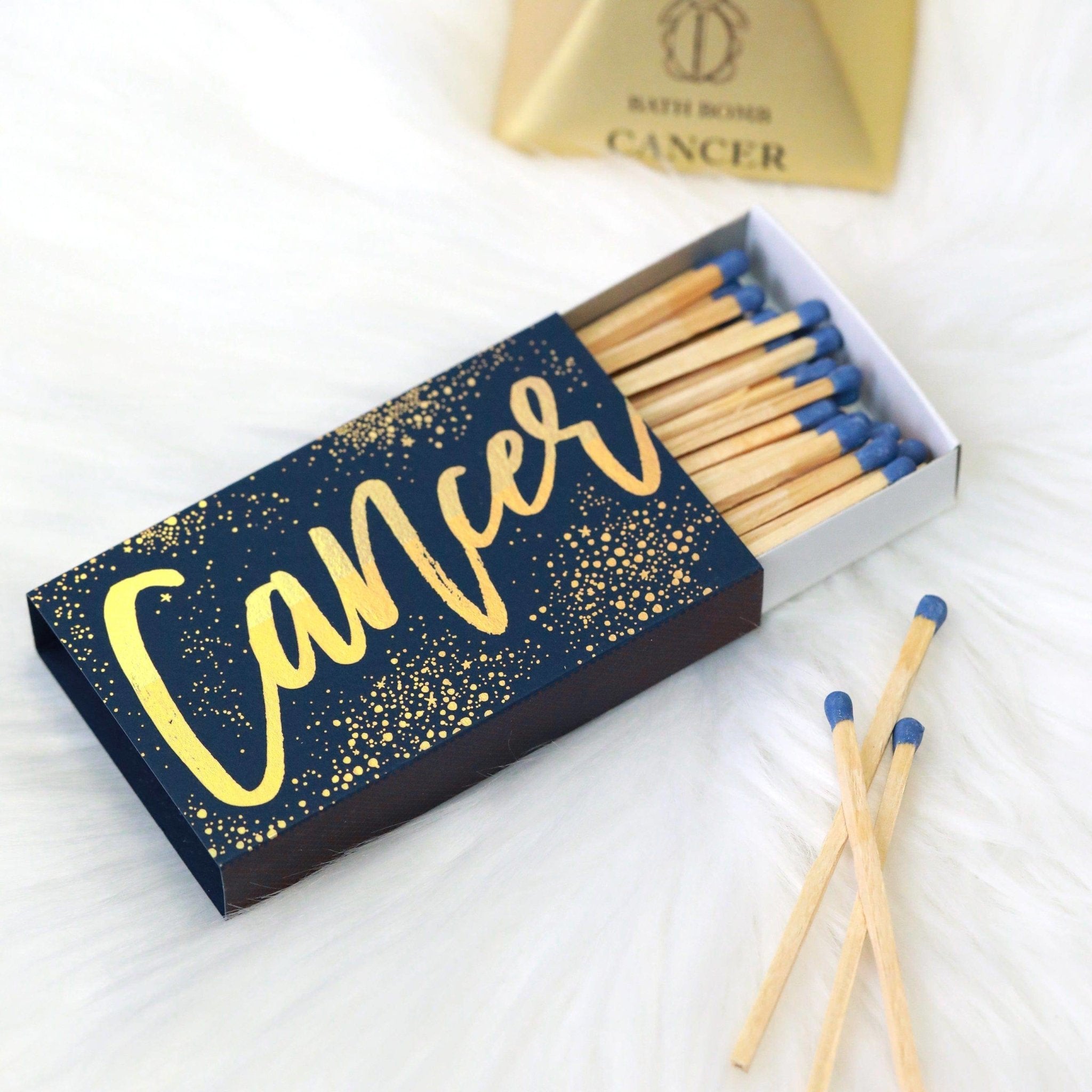 Cancer Zodiac Matchbook - Extra Large 4.5" Cigar Matches - The Gilded Witch