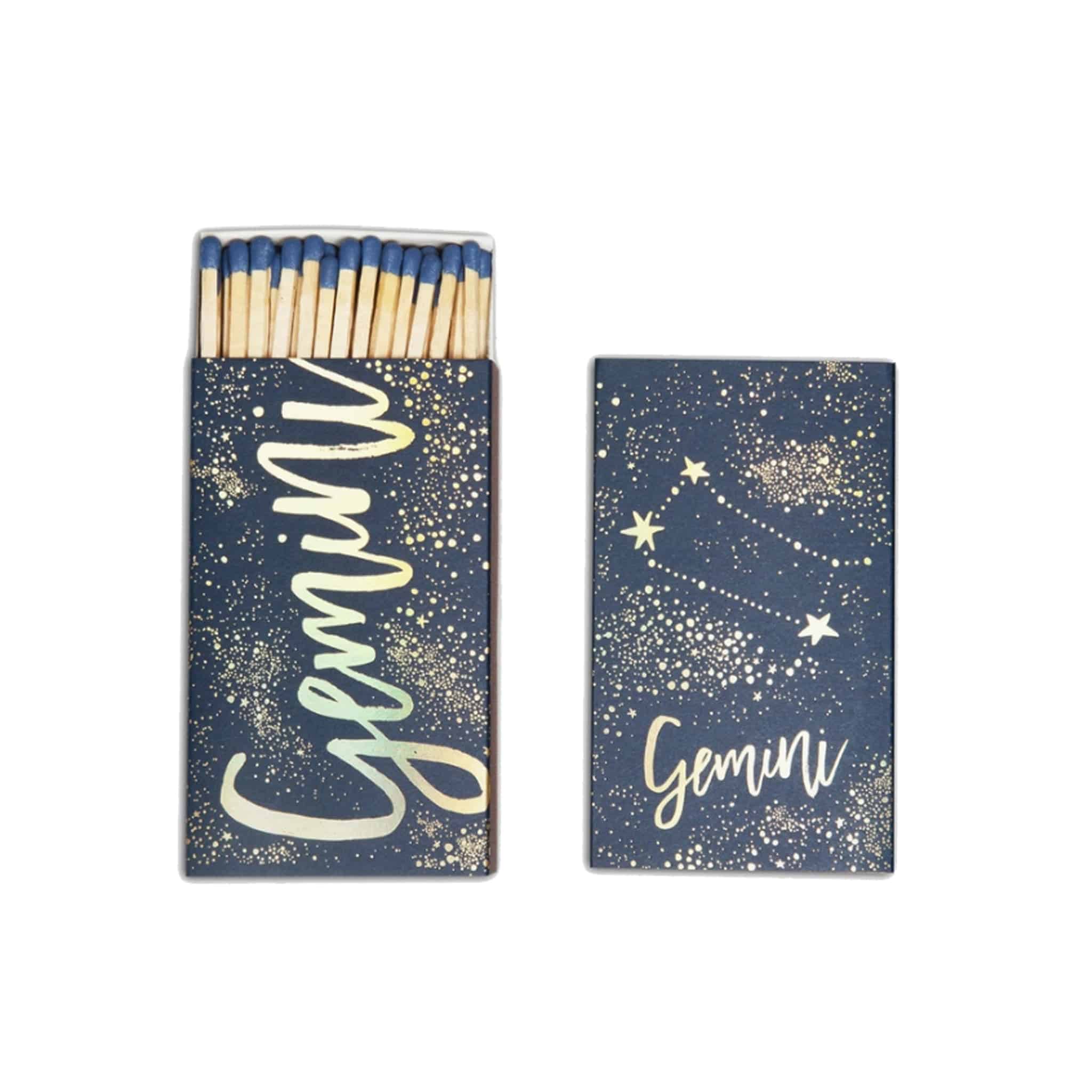 Gemini Zodiac Matchbook - Extra Large 4.5" Cigar Matches - The Gilded Witch