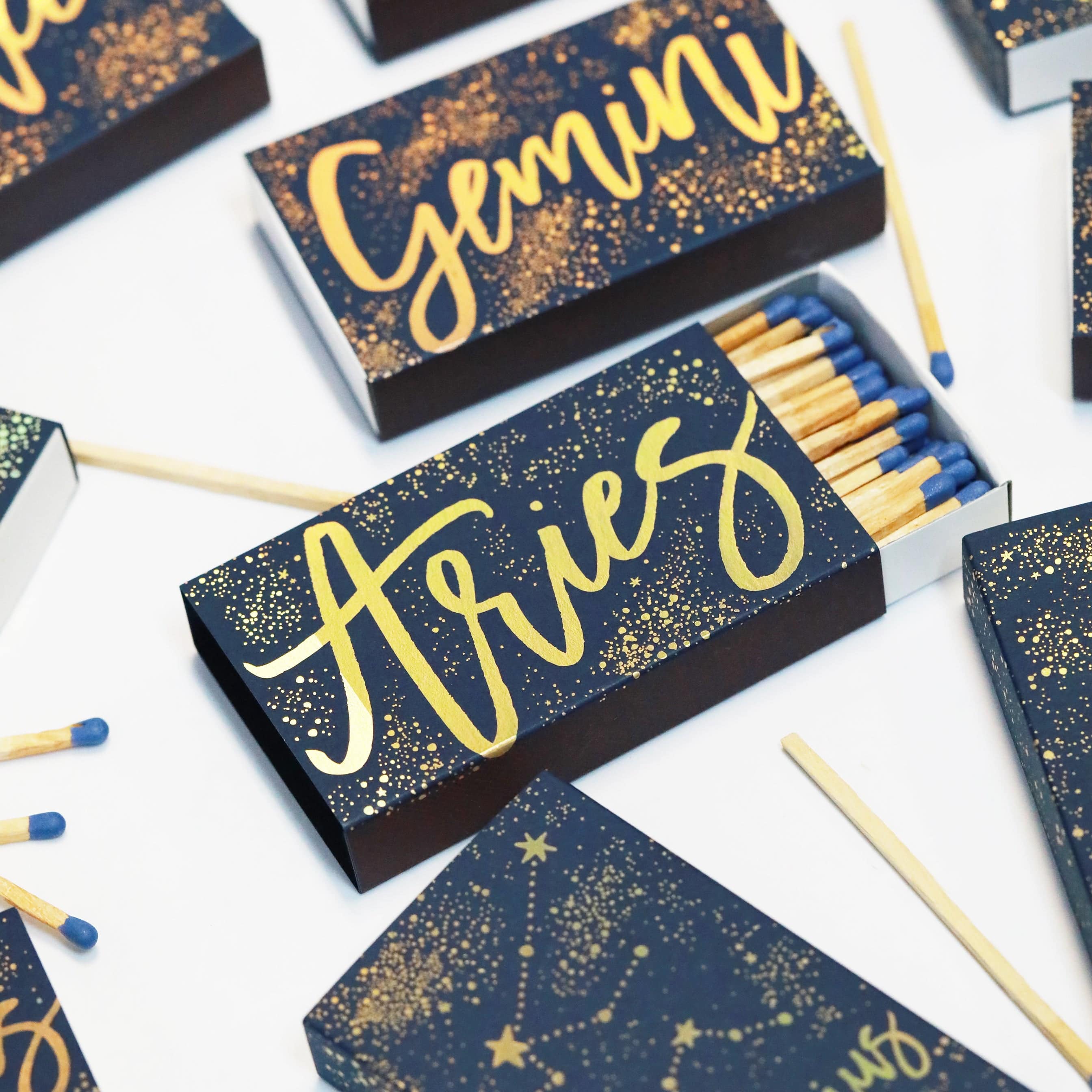 Libra Zodiac Matchbook - Extra Large 4.5" Cigar Matches - The Gilded Witch