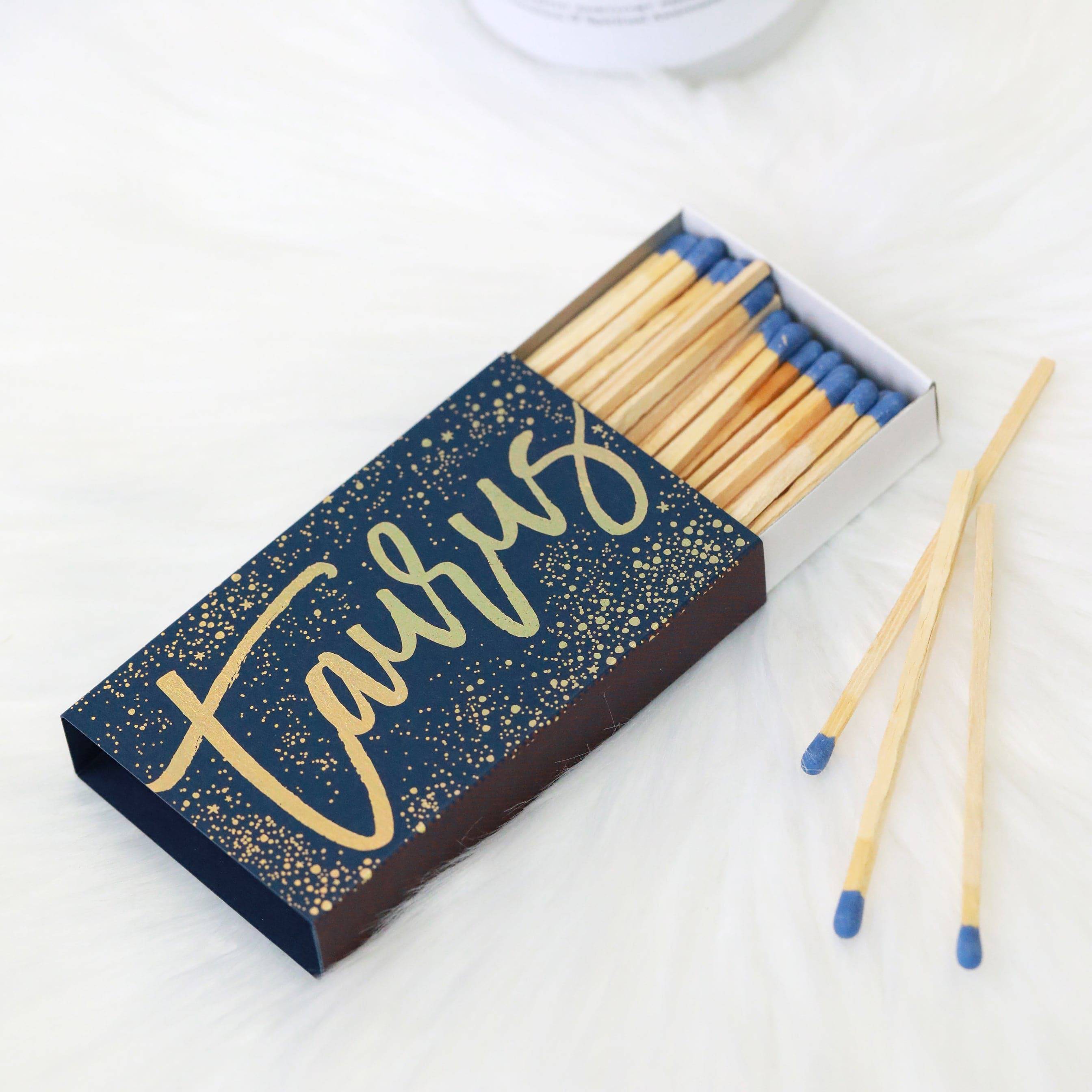 Taurus Zodiac Matchbook - Extra Large 4.5" Cigar Matches - The Gilded Witch