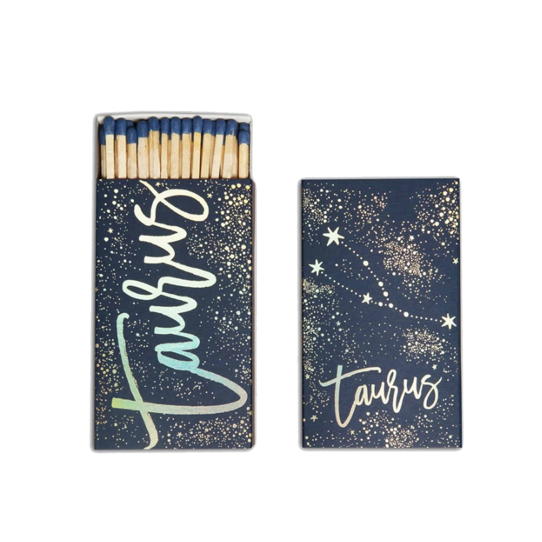 Taurus Zodiac Matchbook - Extra Large 4.5" Cigar Matches - The Gilded Witch